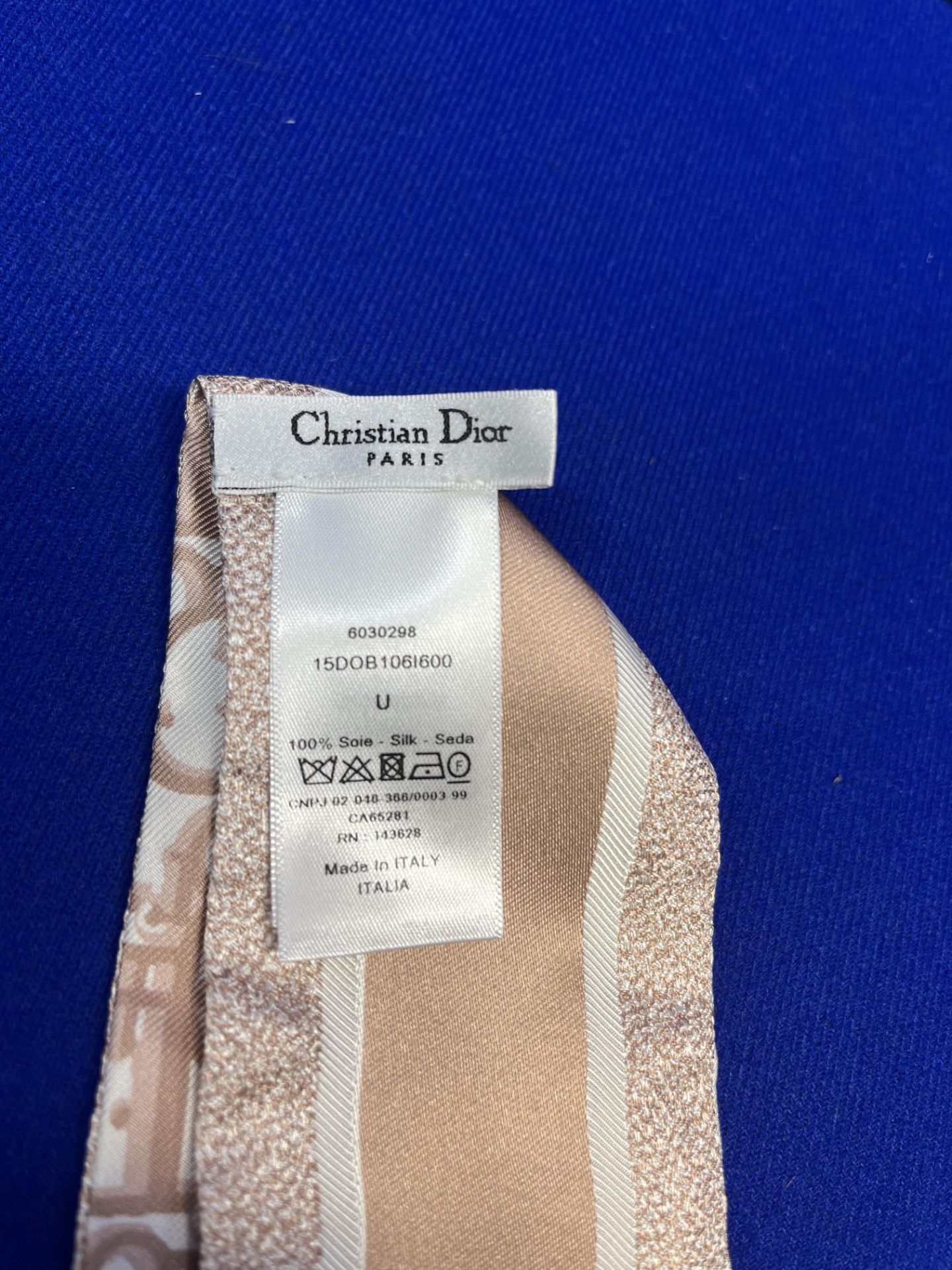 Christian Dior Mitzah Oblique Silk Scarf - Beige - Image 4 of 4