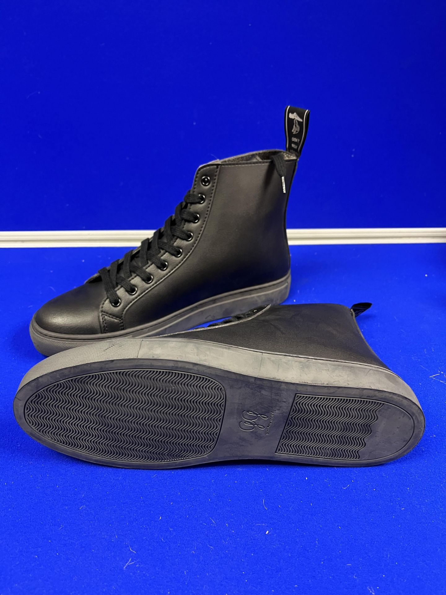 Good Guys Vegan Leather High Top Trainers - Black - Size UK 8 - Image 2 of 2