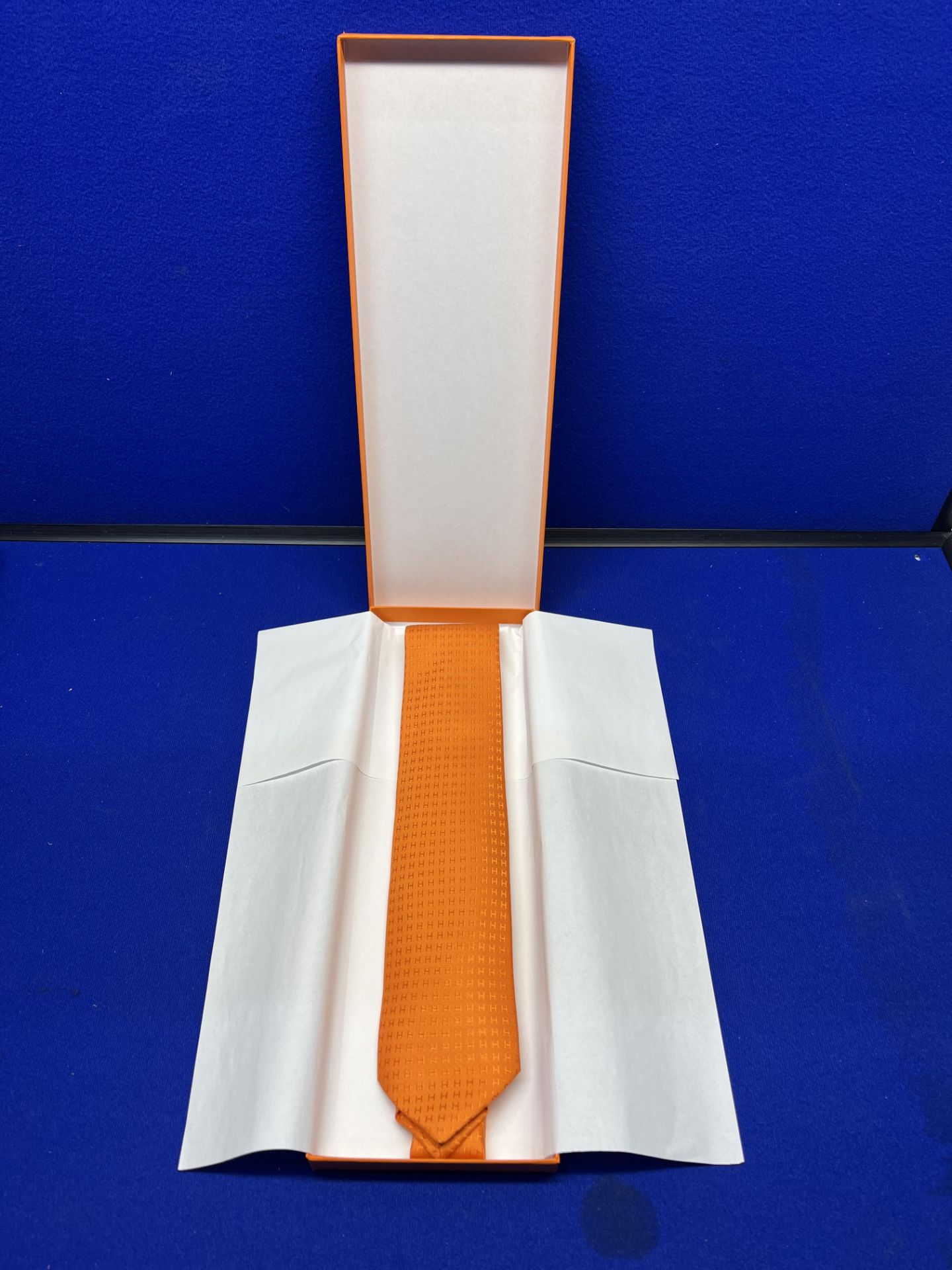 Hermes Faconnee H Tie - Orange - Image 2 of 4