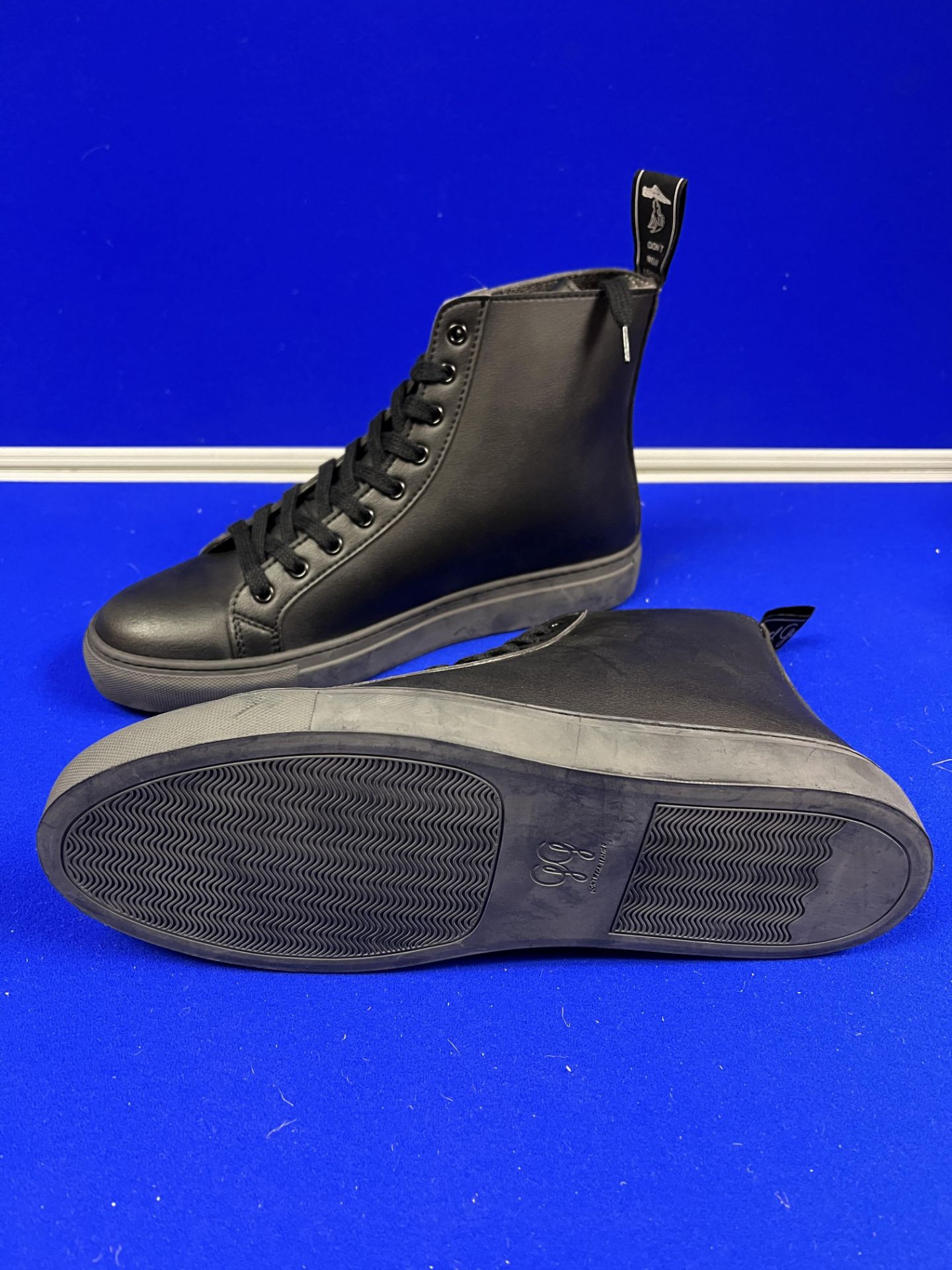 Good Guys Vegan Leather High Top Trainers - Black - Size UK 7 - Image 2 of 2