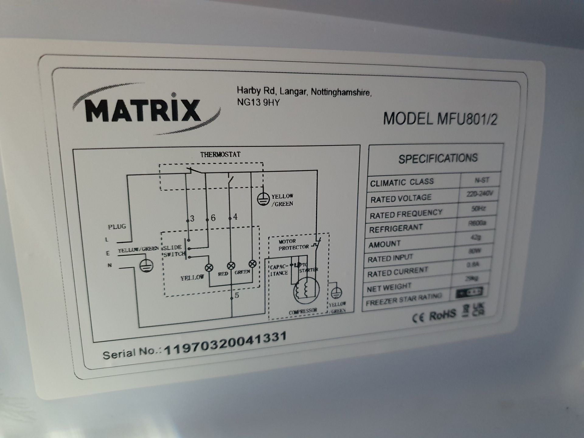 Ex-Display Matrix White Integrated Under Counter Freezer 60cm - Image 4 of 6