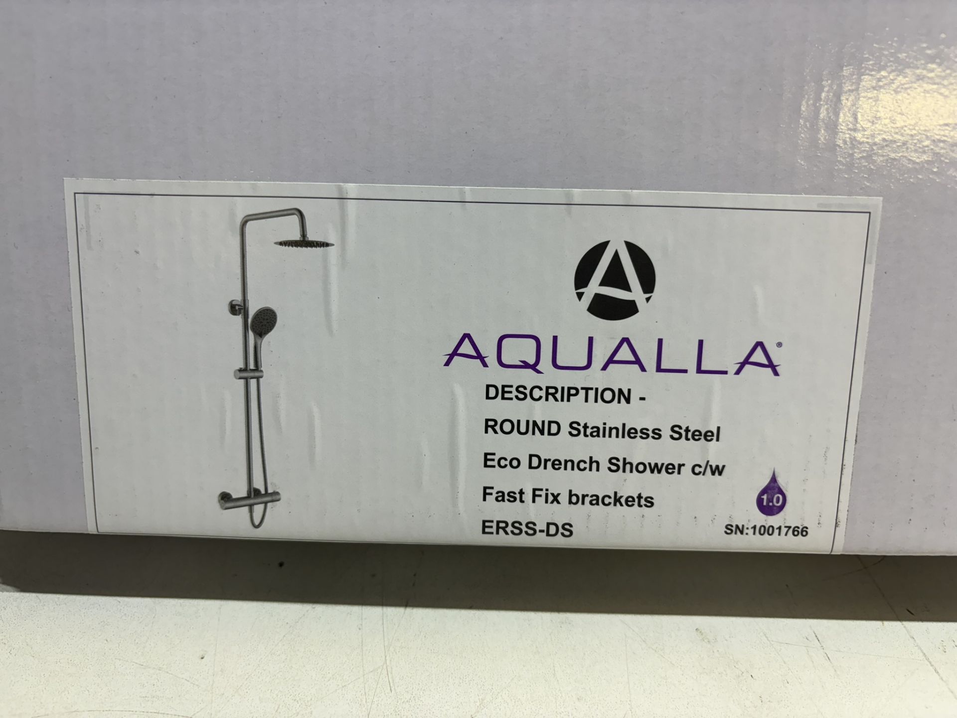 Aqualla ERSS-DS Round Stainless Steel Eco Drench Shower c/w Fast Fit Brackets - Image 2 of 3