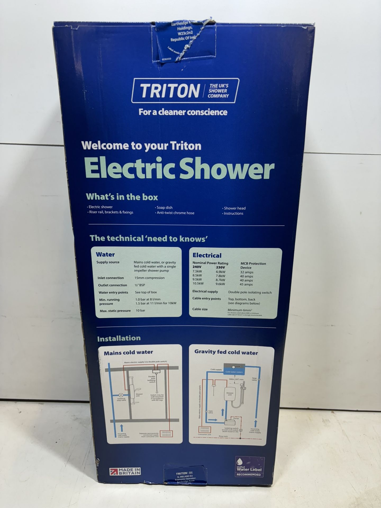 Triton Avena Single Mode Electric Shower White/Chrome - Bild 5 aus 5