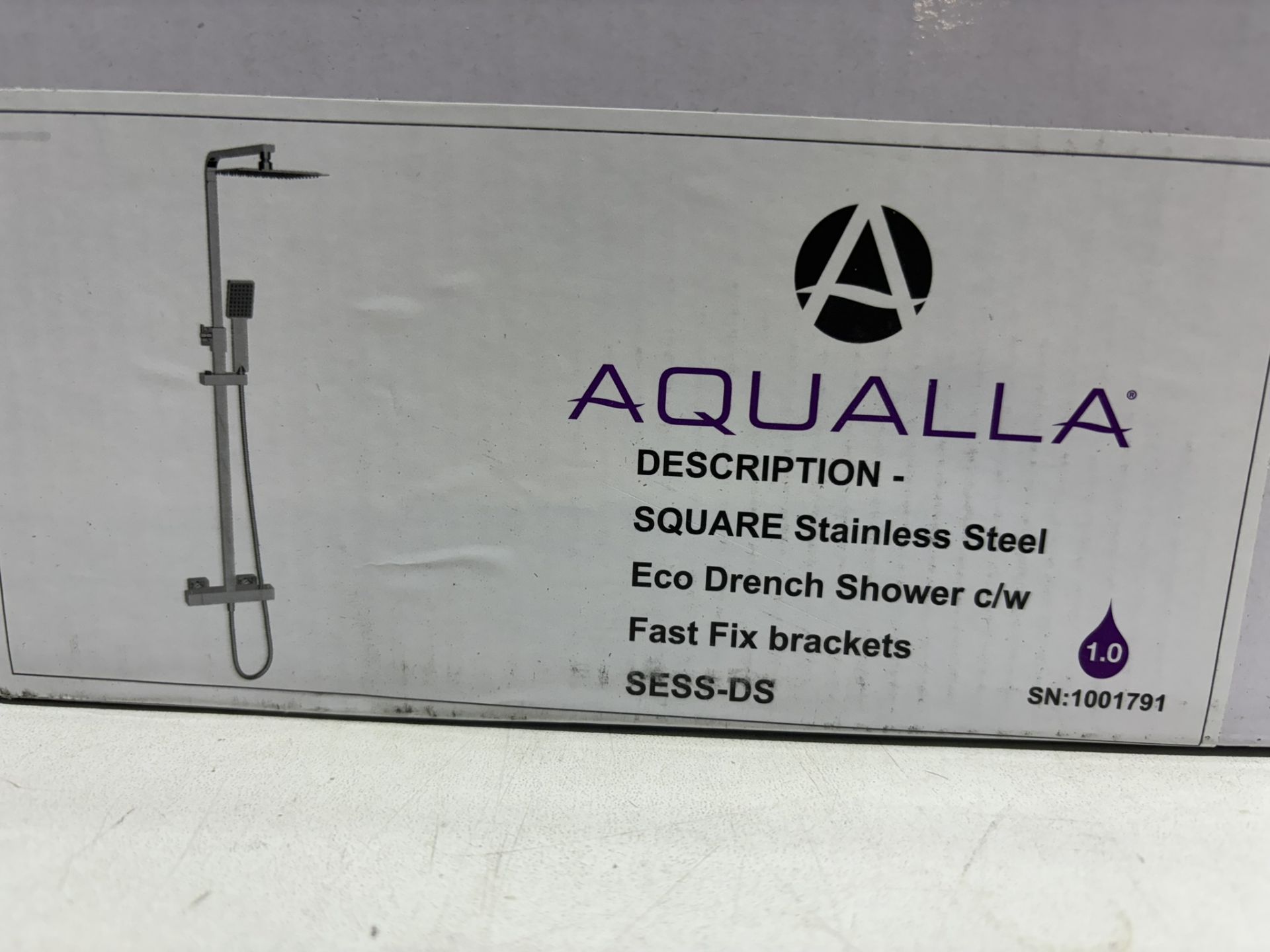 Aqualla SESS-DS Square Stainless Steel Eco Drench Shower c/w Fast Fit Brackets - Bild 2 aus 4