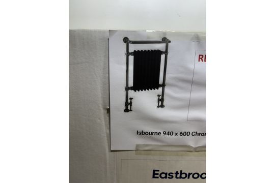 EASTBROOK ISBOURNE BLACK TRADITIONAL HEATED TOWEL RADIATOR 940MM X 600MM - Image 4 of 4