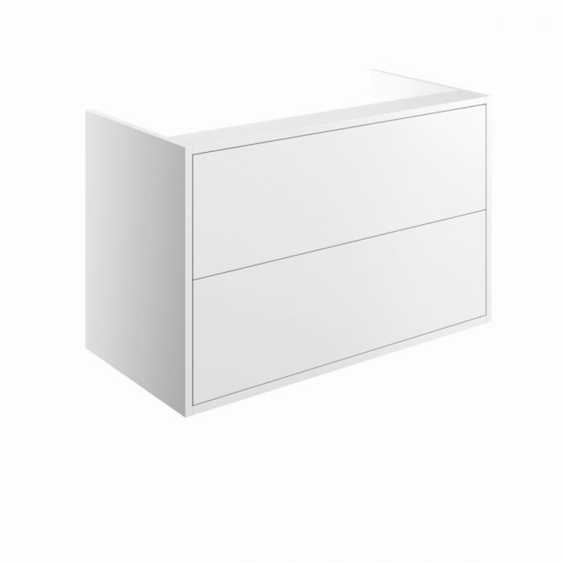 Perla 900mm 2 Drawer Wall Hung Basin Unit (No Top) – Matt White - Image 2 of 4