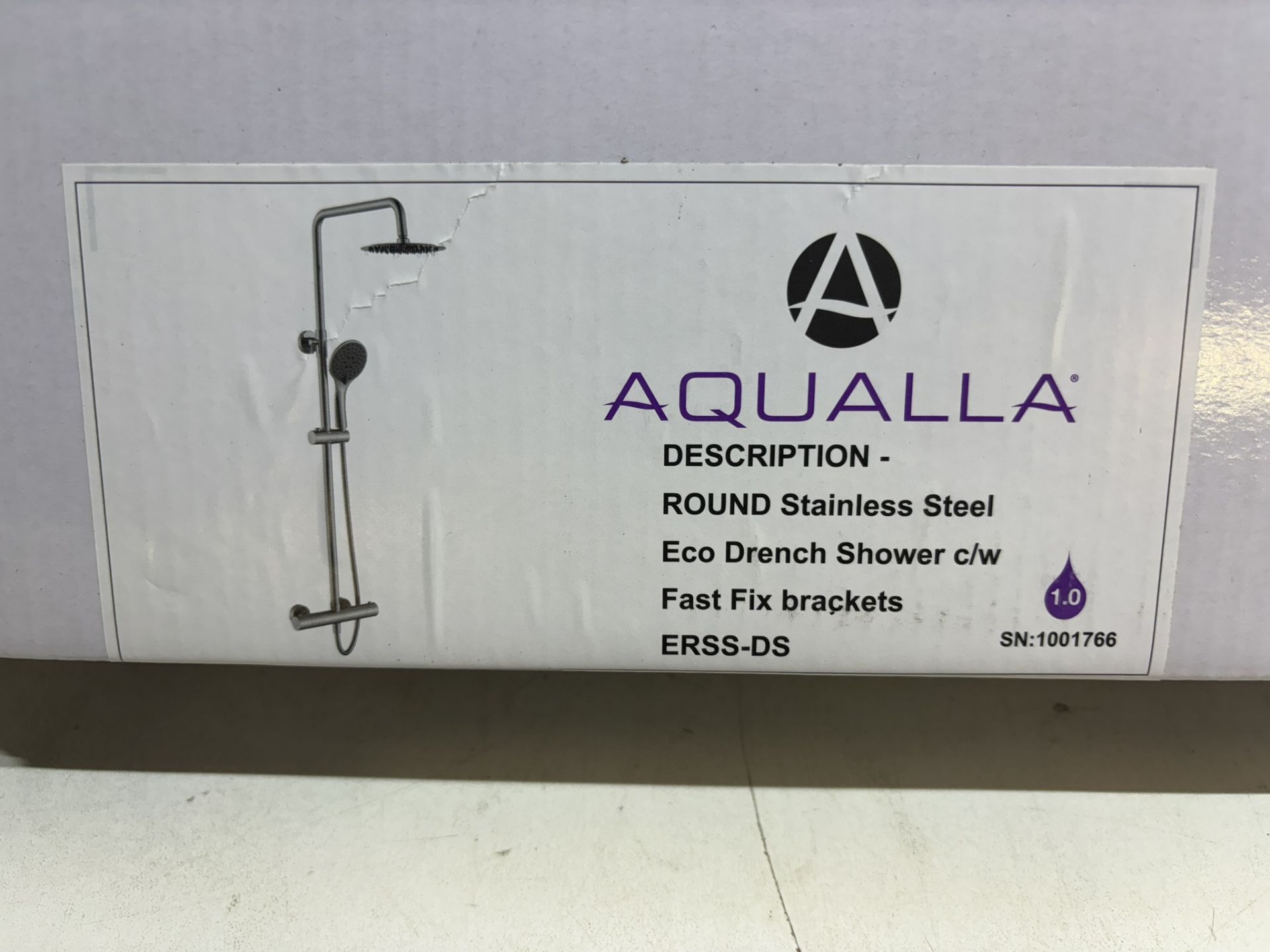 Aqualla ERSS-DS Round Stainless Steel Eco Drench Shower c/w Fast Fit Brackets - Bild 2 aus 4