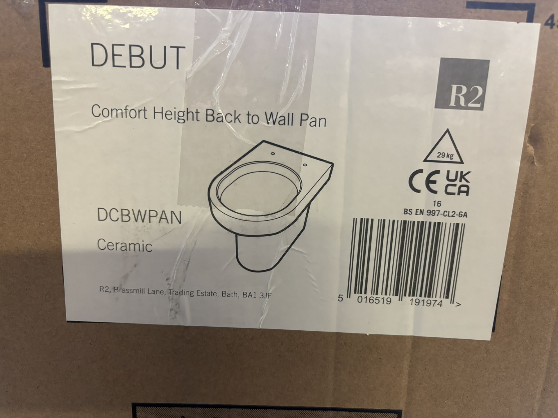 R2 Bathrooms Debut DCBWPAN Ceramic Comfort Height Back To Wall Pan - Bild 2 aus 4
