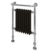 EASTBROOK ISBOURNE BLACK TRADITIONAL HEATED TOWEL RADIATOR 940MM X 600MM