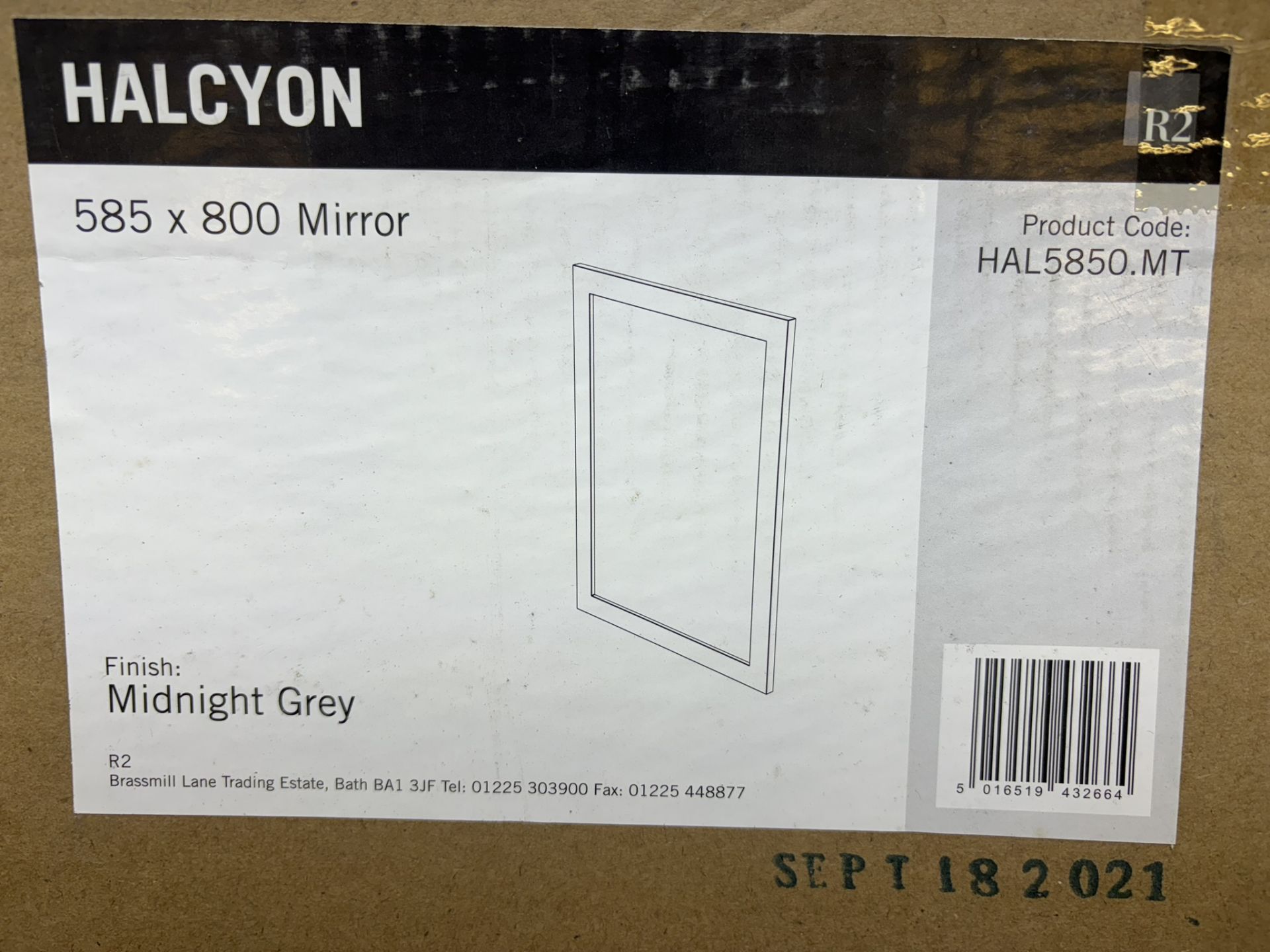 R2 Bathrooms Halcyon HAL5850.MT 585 x 800 Mirror - Midnight Grey - Bild 2 aus 3