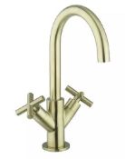 Crosswater PRC110DNF MPRO Crosshead Basin Mixer Tap - Brushed Brass