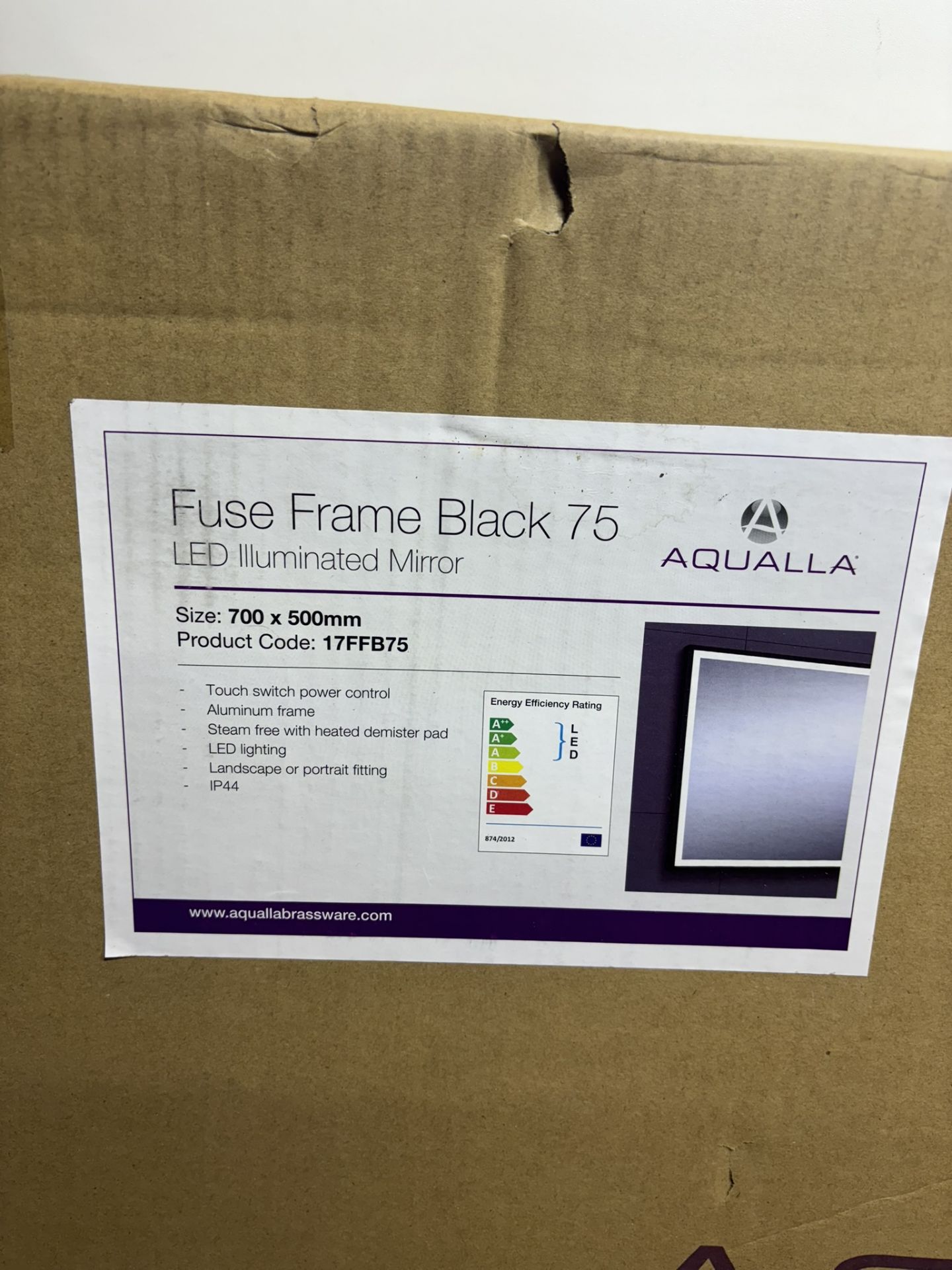 Aqualla 17FFB75 Fuse Frame Black 75 LED Illuminated Mirror - Image 3 of 4