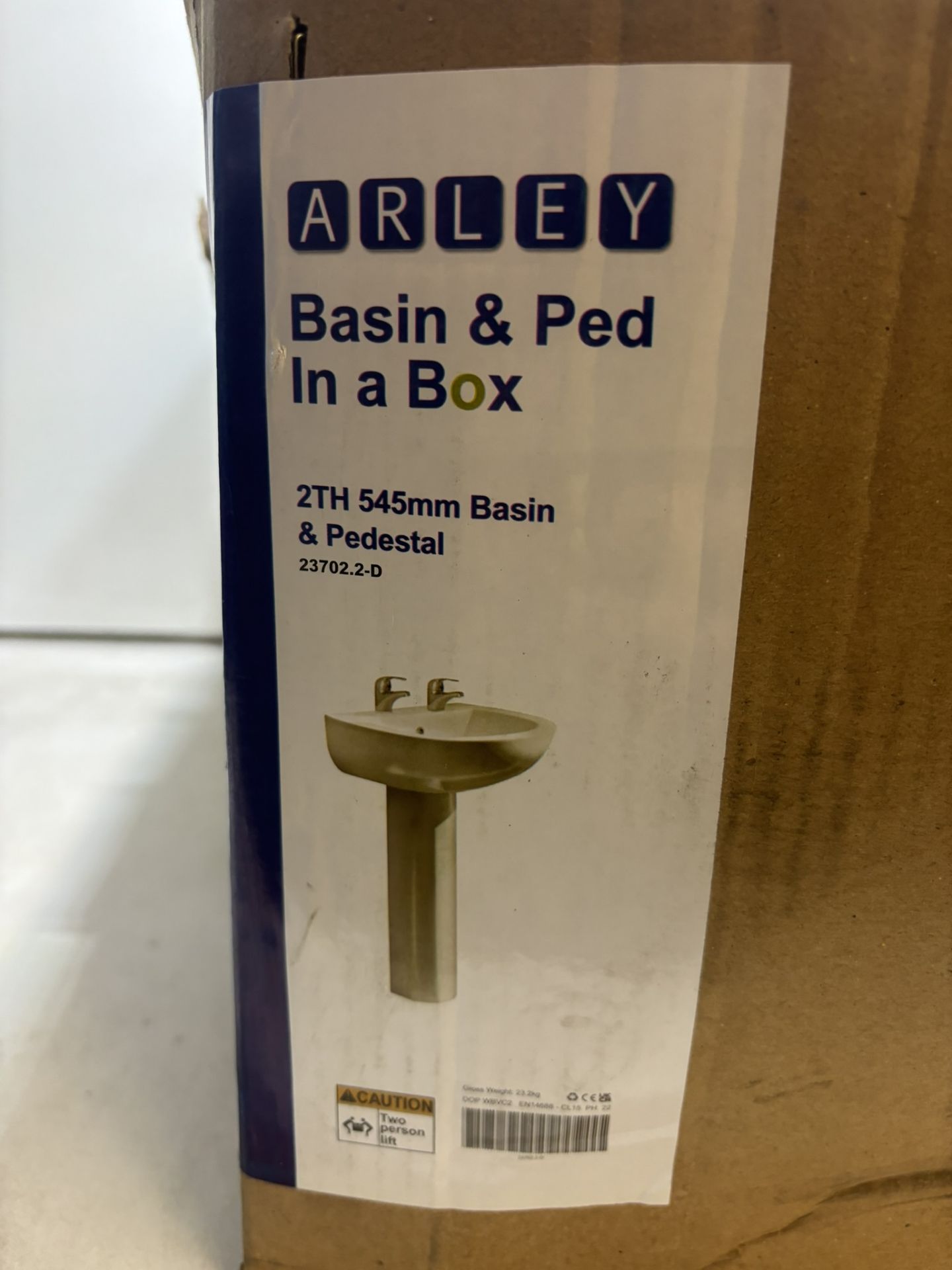 Arley 23702.2-D 545mm 2 Tap Hole Basin & Pedestal - Bild 2 aus 4