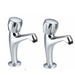 5 x Pro Tap Classic Kitchen Sink Pillar Taps 298615CP - Chrome Plated