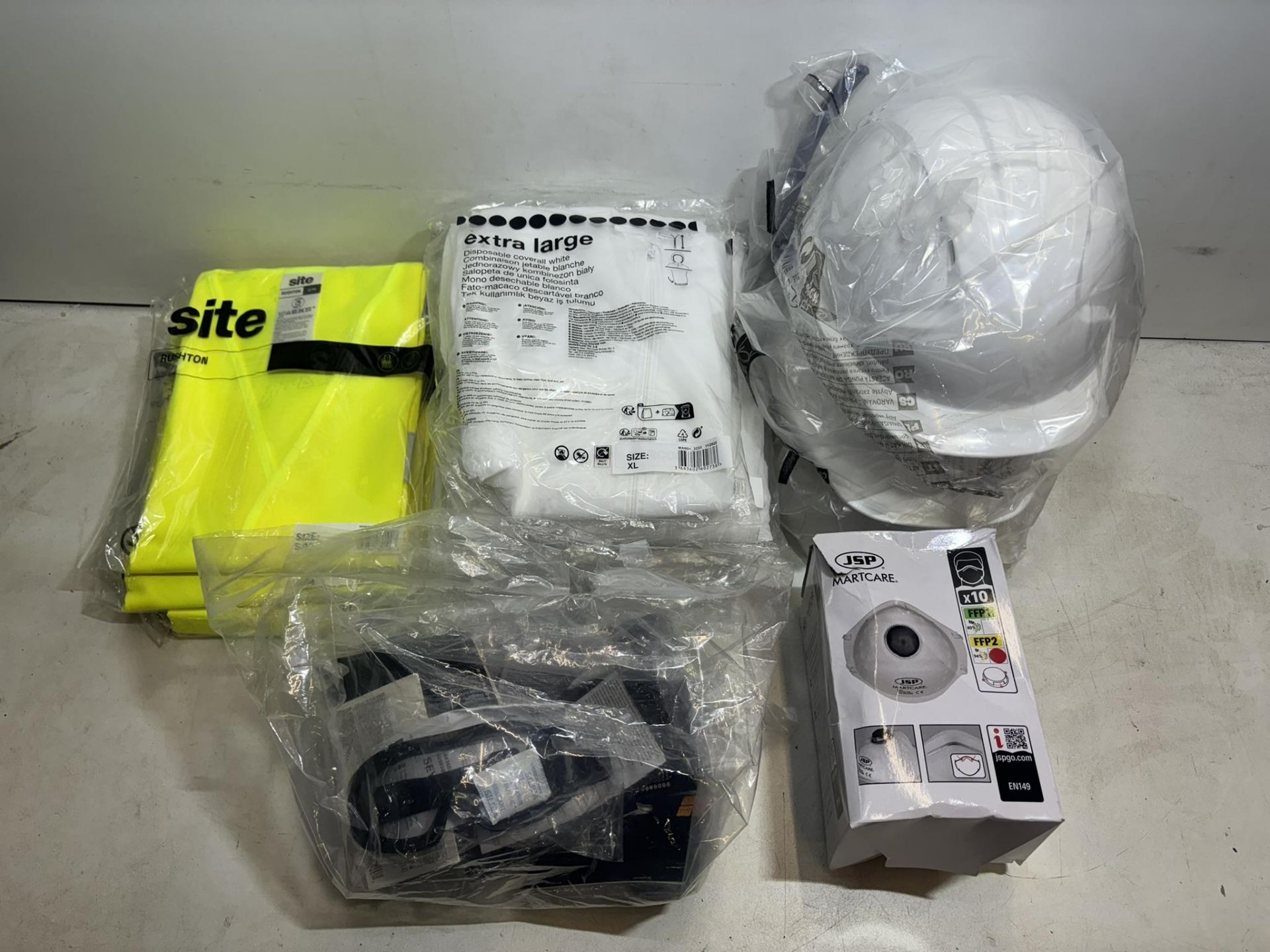 Various PPE Including Helmets,Hi-Vis,Overall,Glasses,Mask