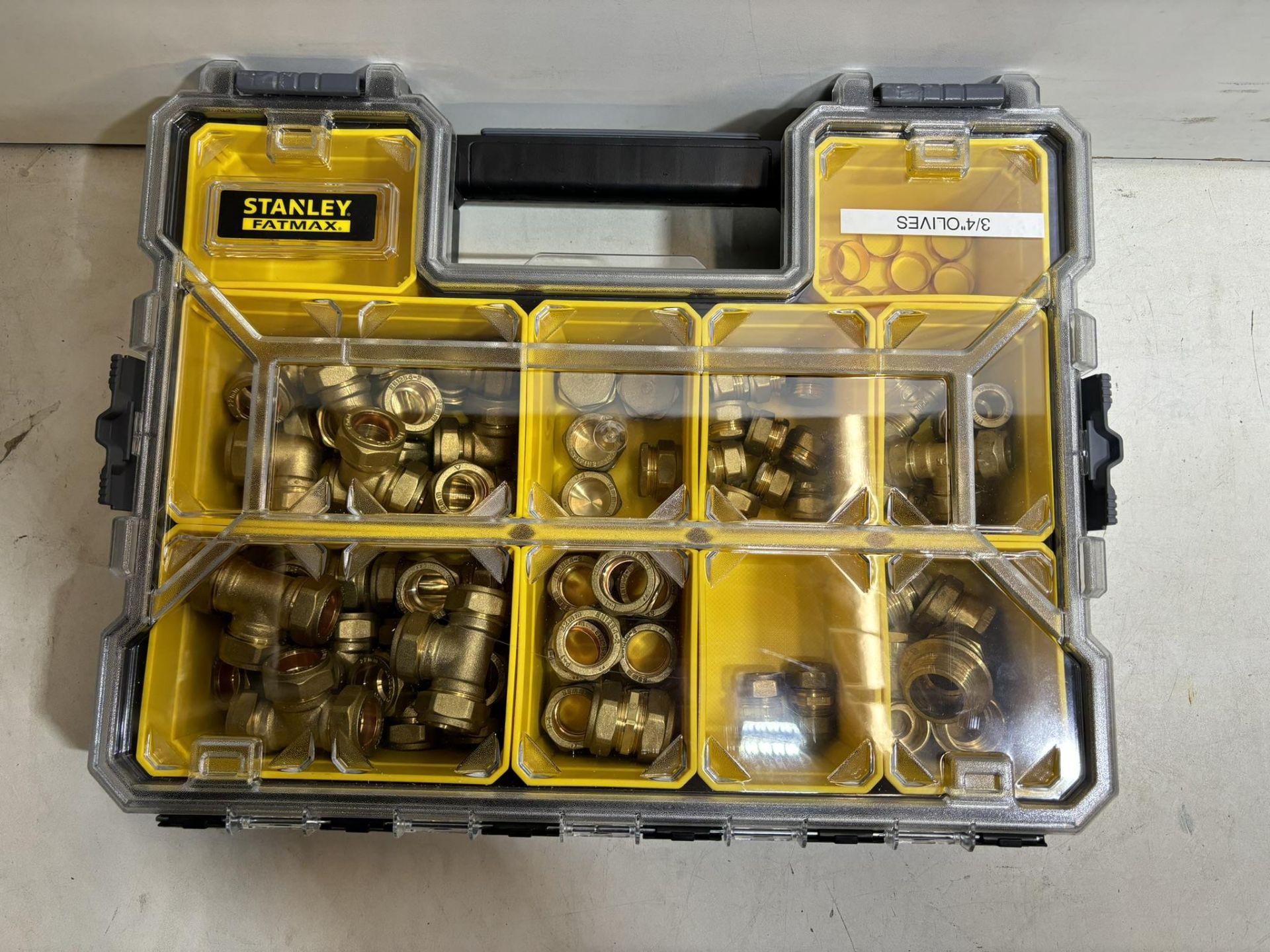 3 x Deep Compartment Organisers With Brass Pipe Fittings - See Photos - Bild 3 aus 7