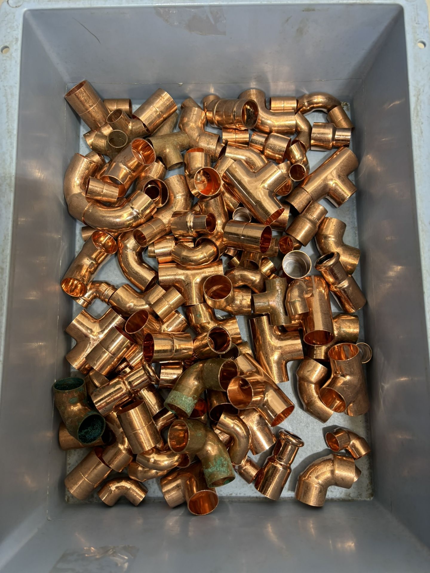 Quantity Of Various Copper Pipe Fittings As Seen In Photos