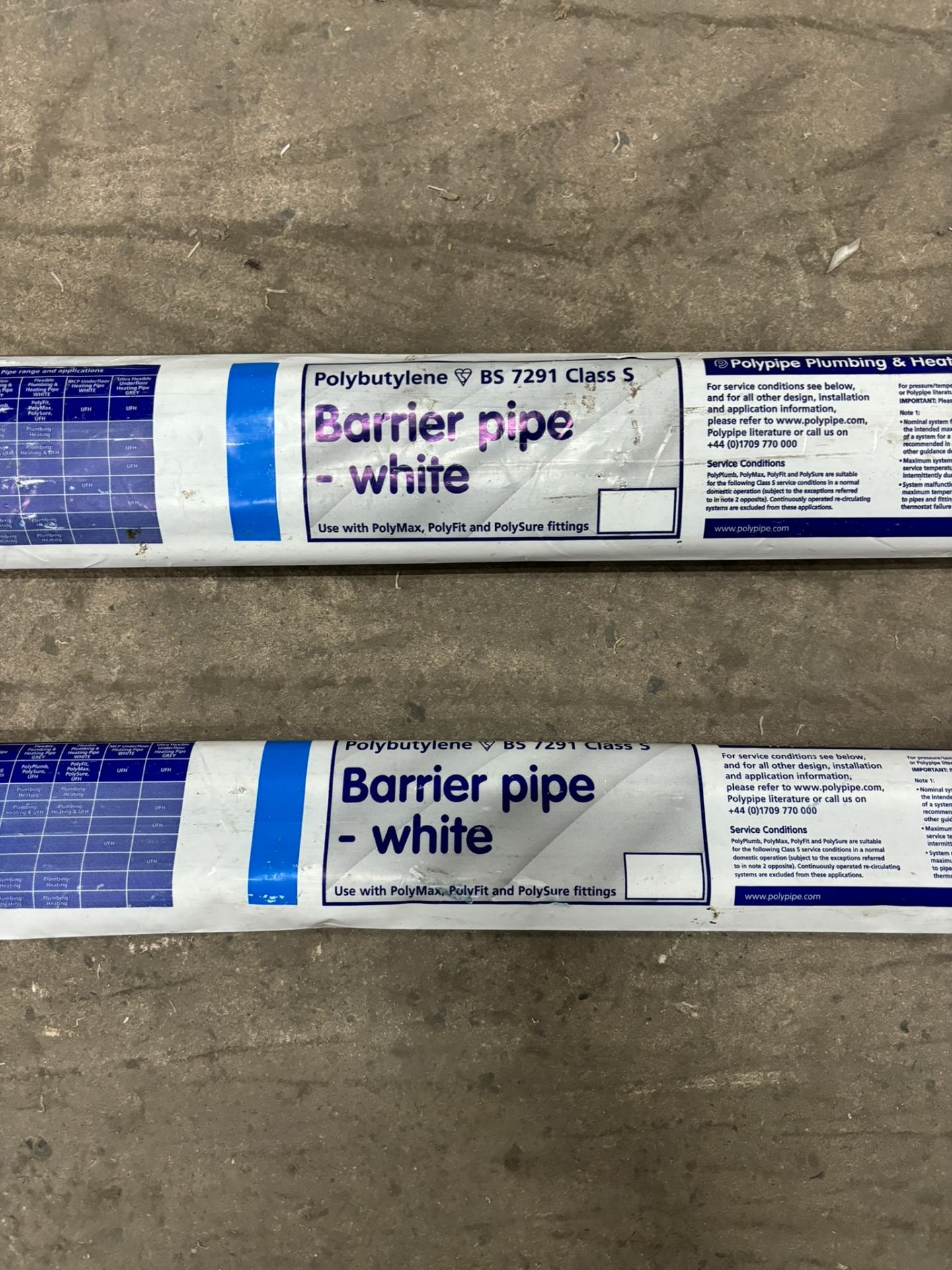 2 x Packs Of POLYPIPE PolyFit 15mm Barrier Pipe, 3mtrs Straight Length, White, FIT315B (10 per pack) - Image 2 of 3