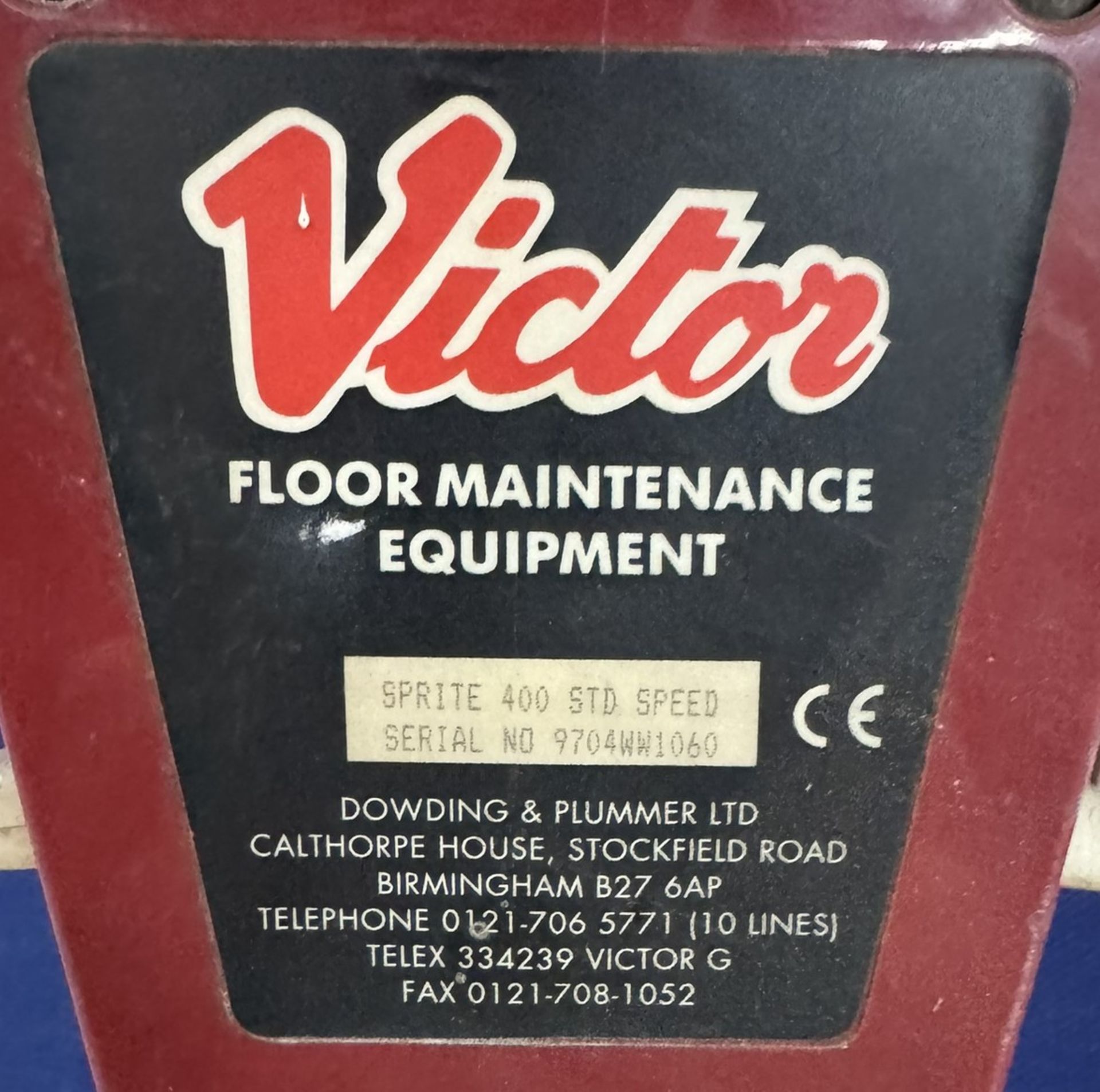 Victor Floor Maintenance Floor Scrubber - Image 4 of 4