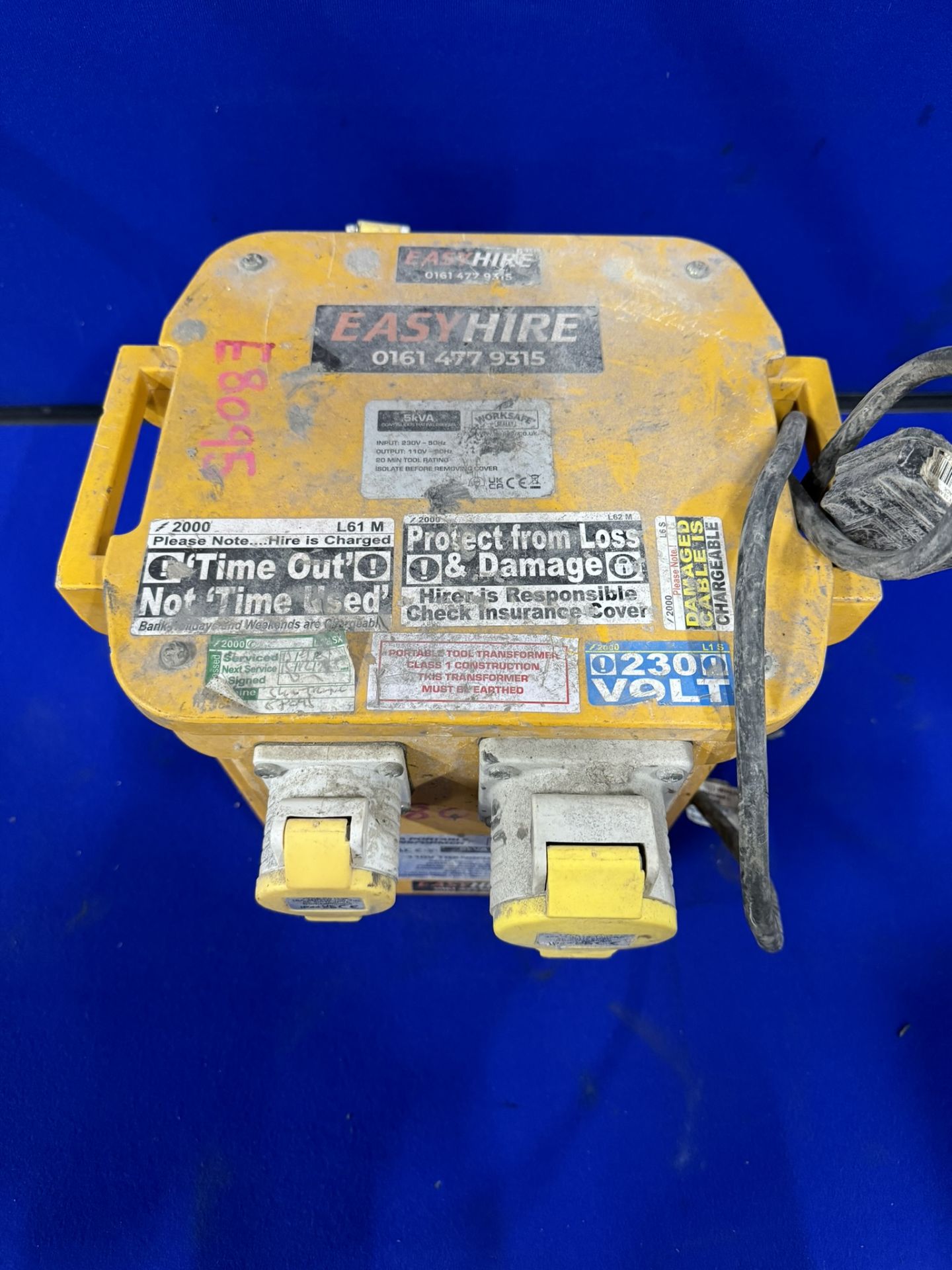 Worksafe Sealey 5KVA 110V Portable Transformer - Image 2 of 3