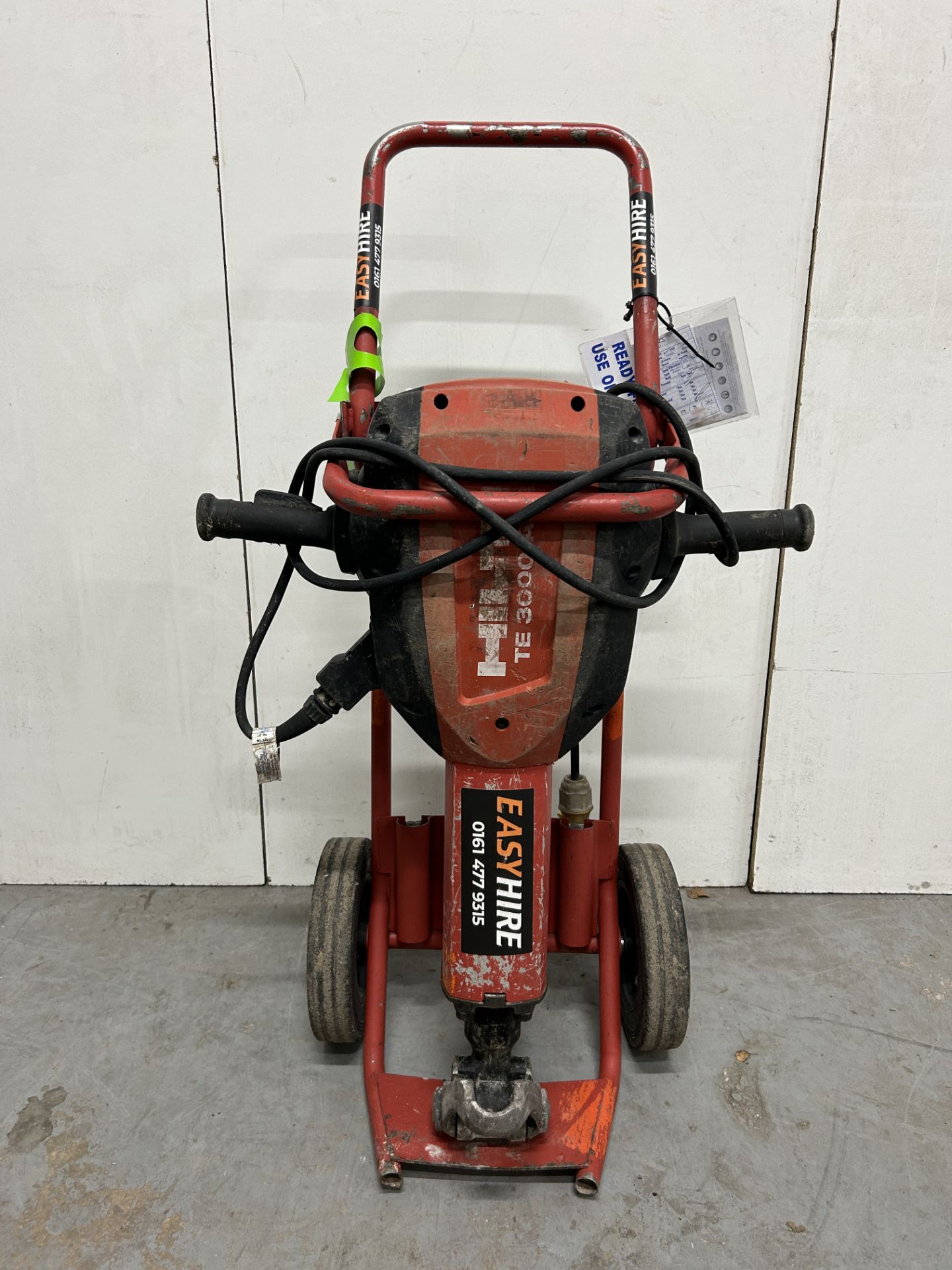 Hilti TE3000-AVR Heavy-Duty Concrete Breaker/Jackhammer w/ Trolley & 2 x Attachments