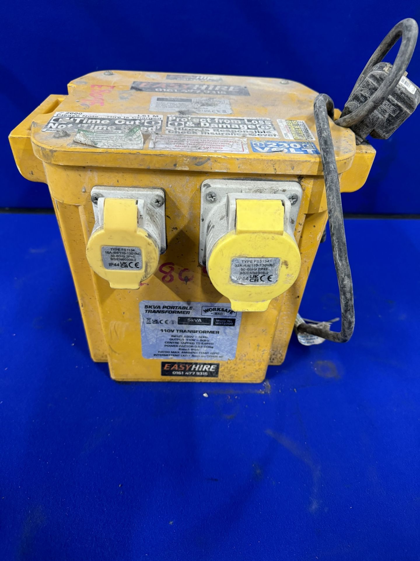 Worksafe Sealey 5KVA 110V Portable Transformer