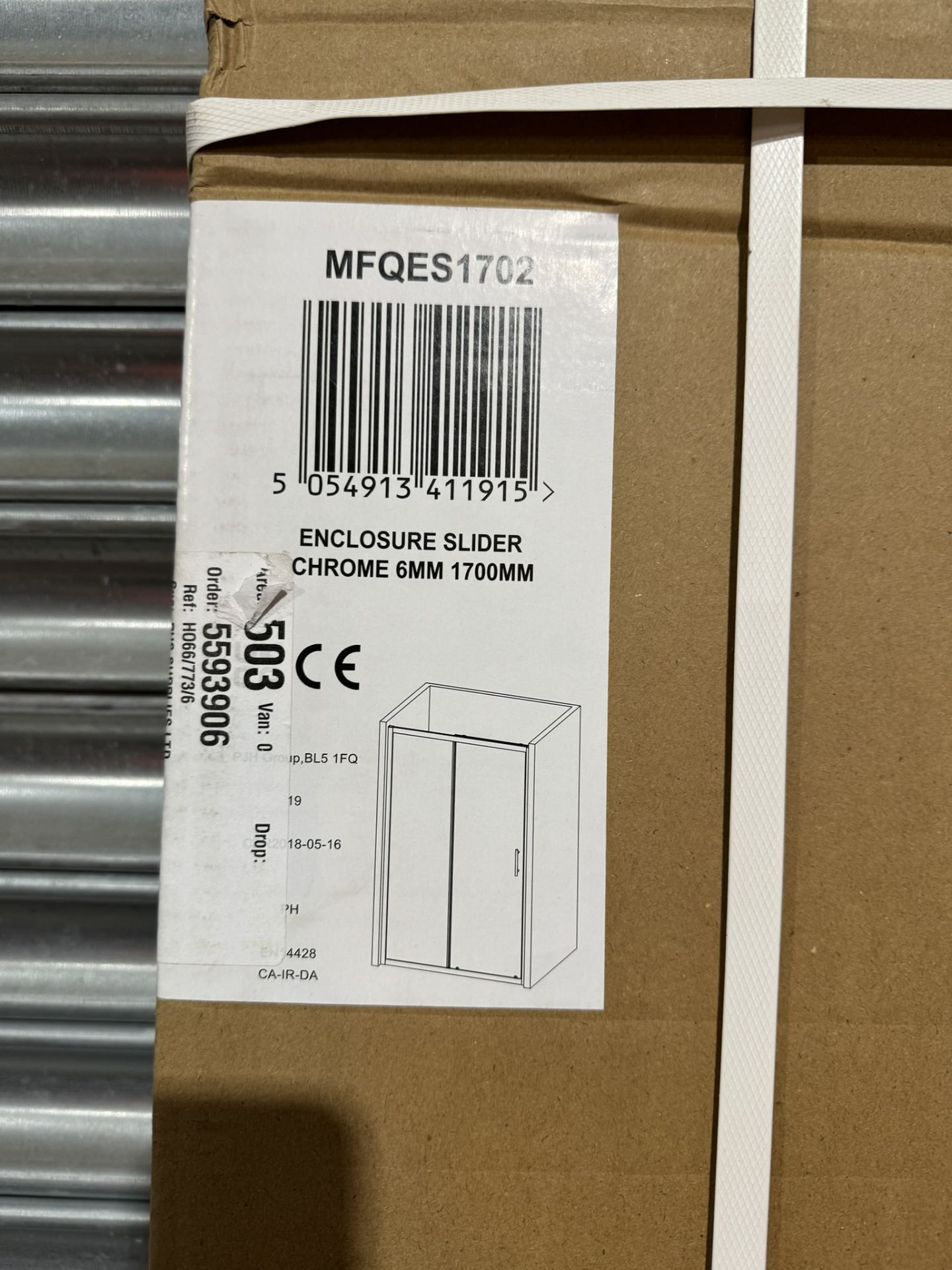 Unbranded MFQES1702 Enclosure Sliding Door Panel | Size: 6MM x 1700MM - Image 2 of 3