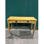 Oak Console Table With 2 Drawers