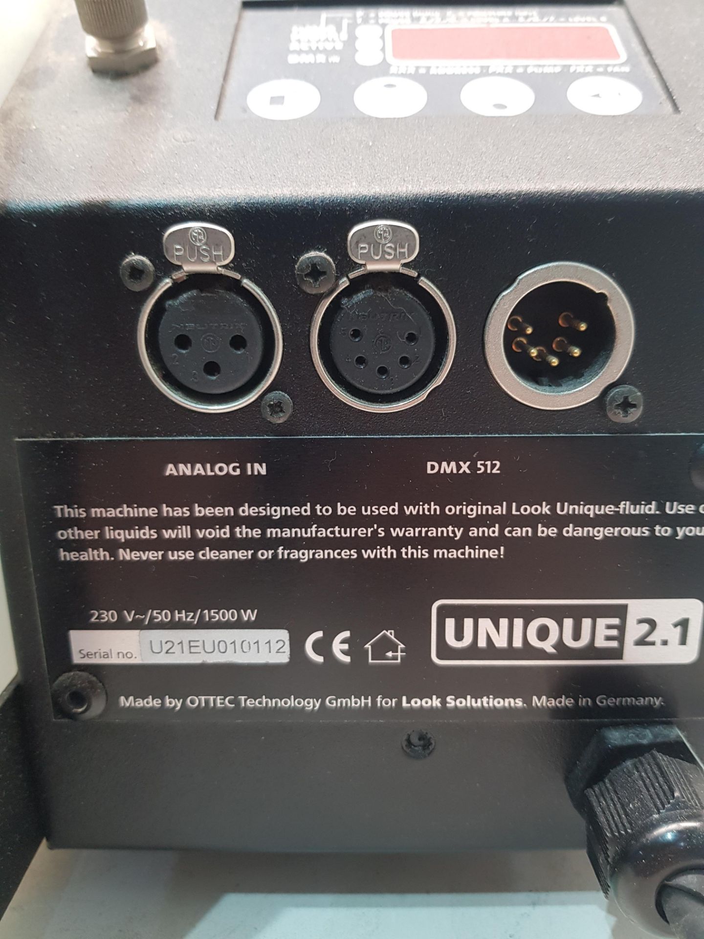 Look Unique 2.1 230V Hazer Machine S/N: U21EU010112 - Image 2 of 4