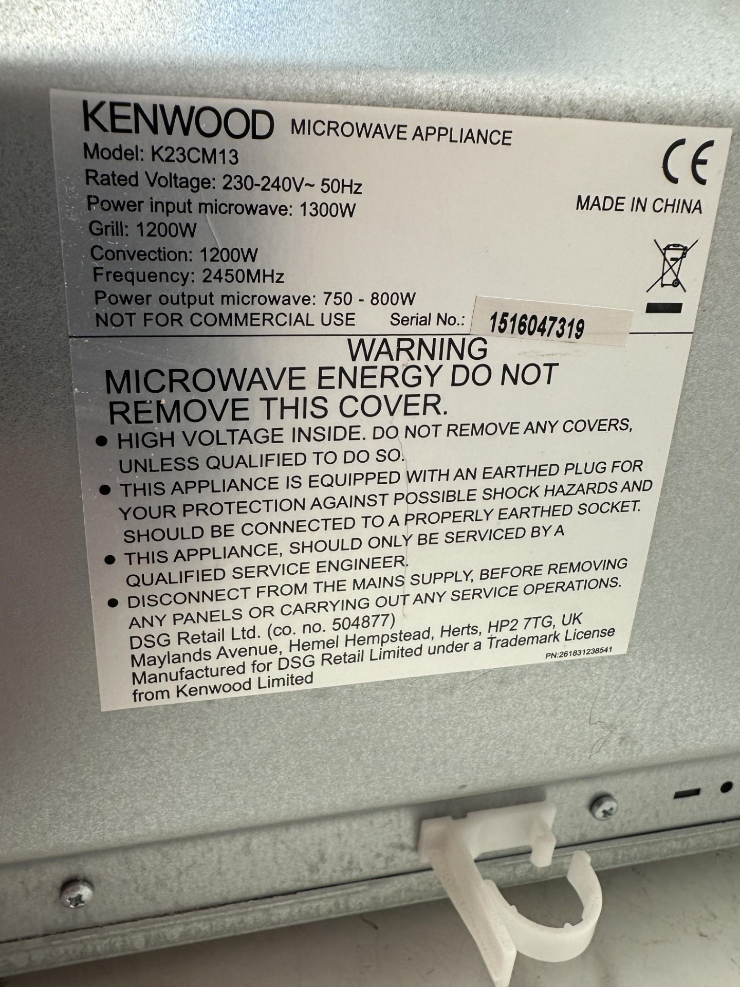 Kenwood K23CM13 Combination Microwave - Mirror Finish - Image 5 of 7