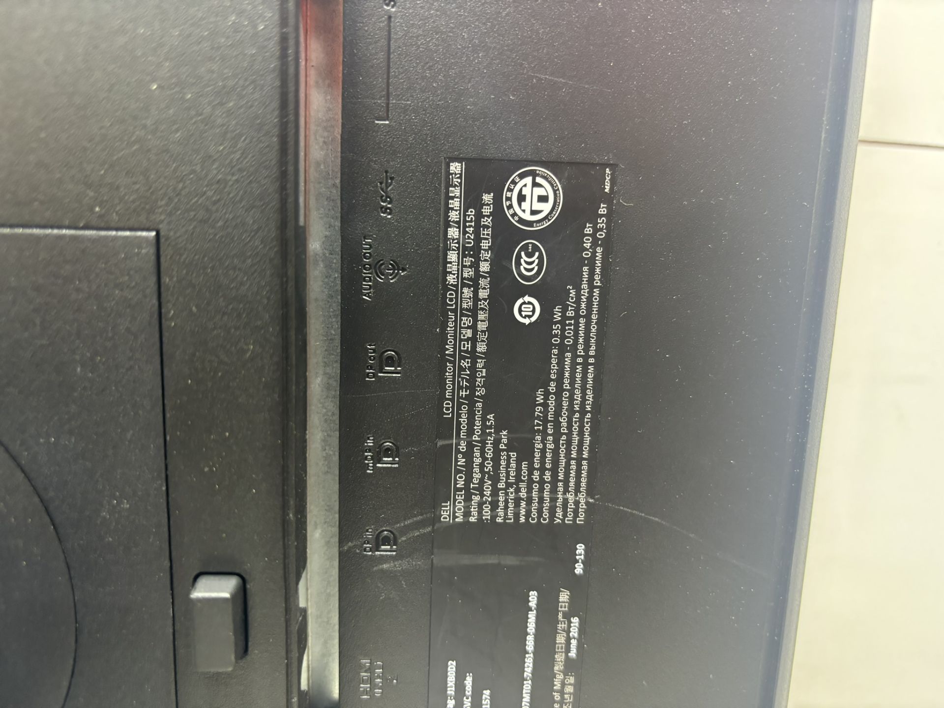 4 x Dell U2415B 24? Height Adjustable Monitors - Image 4 of 4