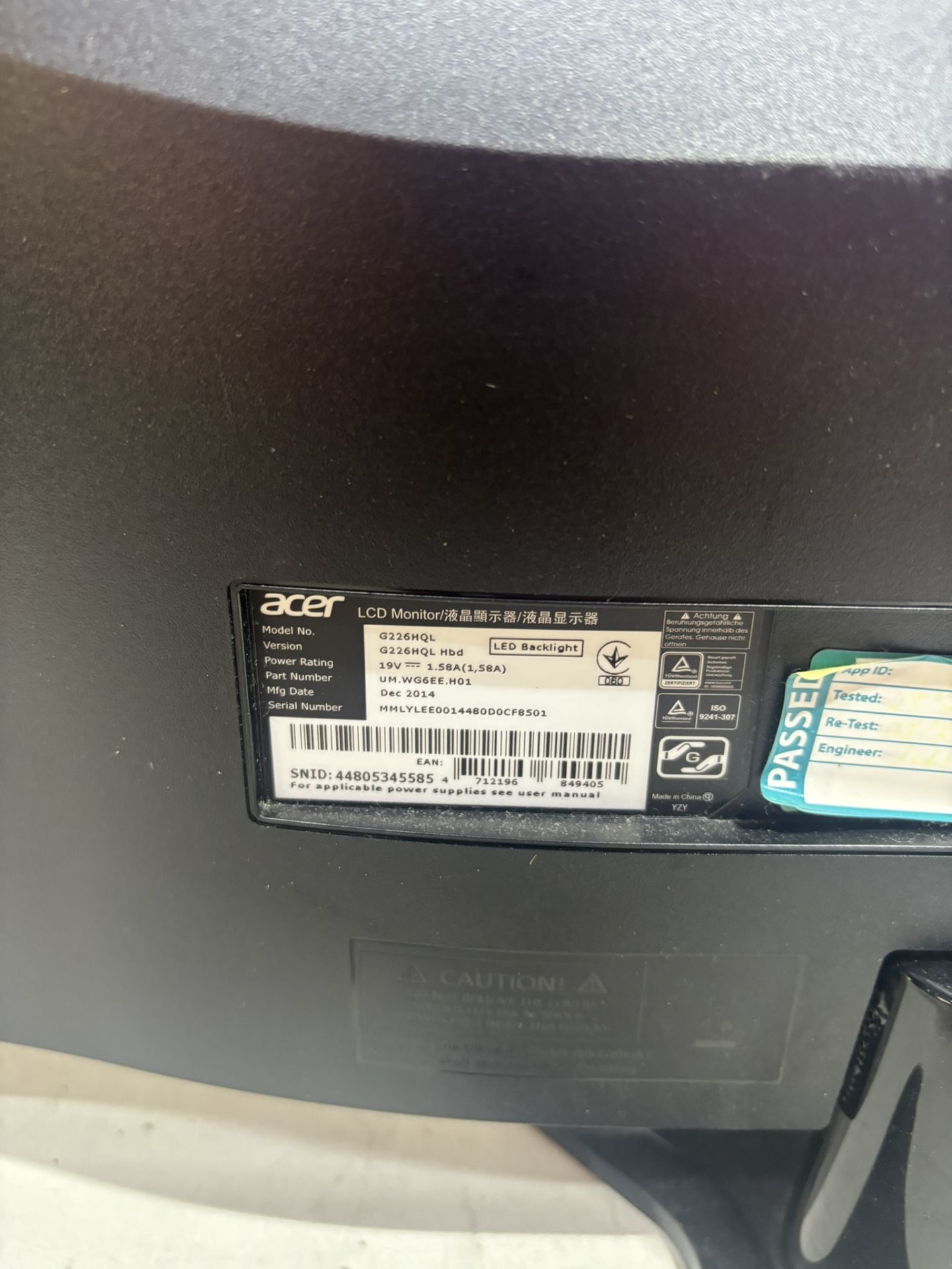 4 x Acer G226HQL 21.5-Inch Screen LED Monitors - Bild 4 aus 4