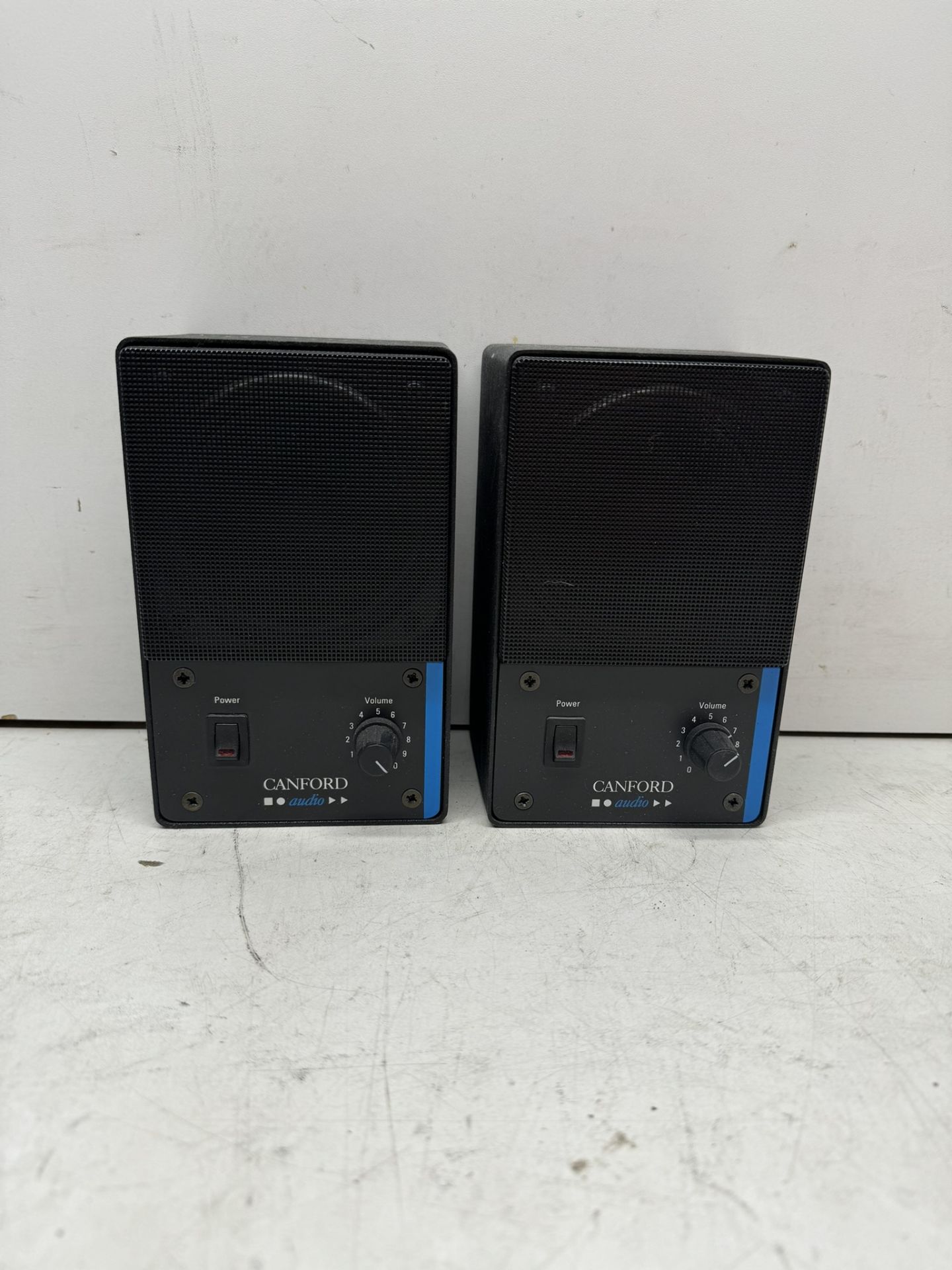 2 x Canford 76-361 Powered Diecast Loudspeakers