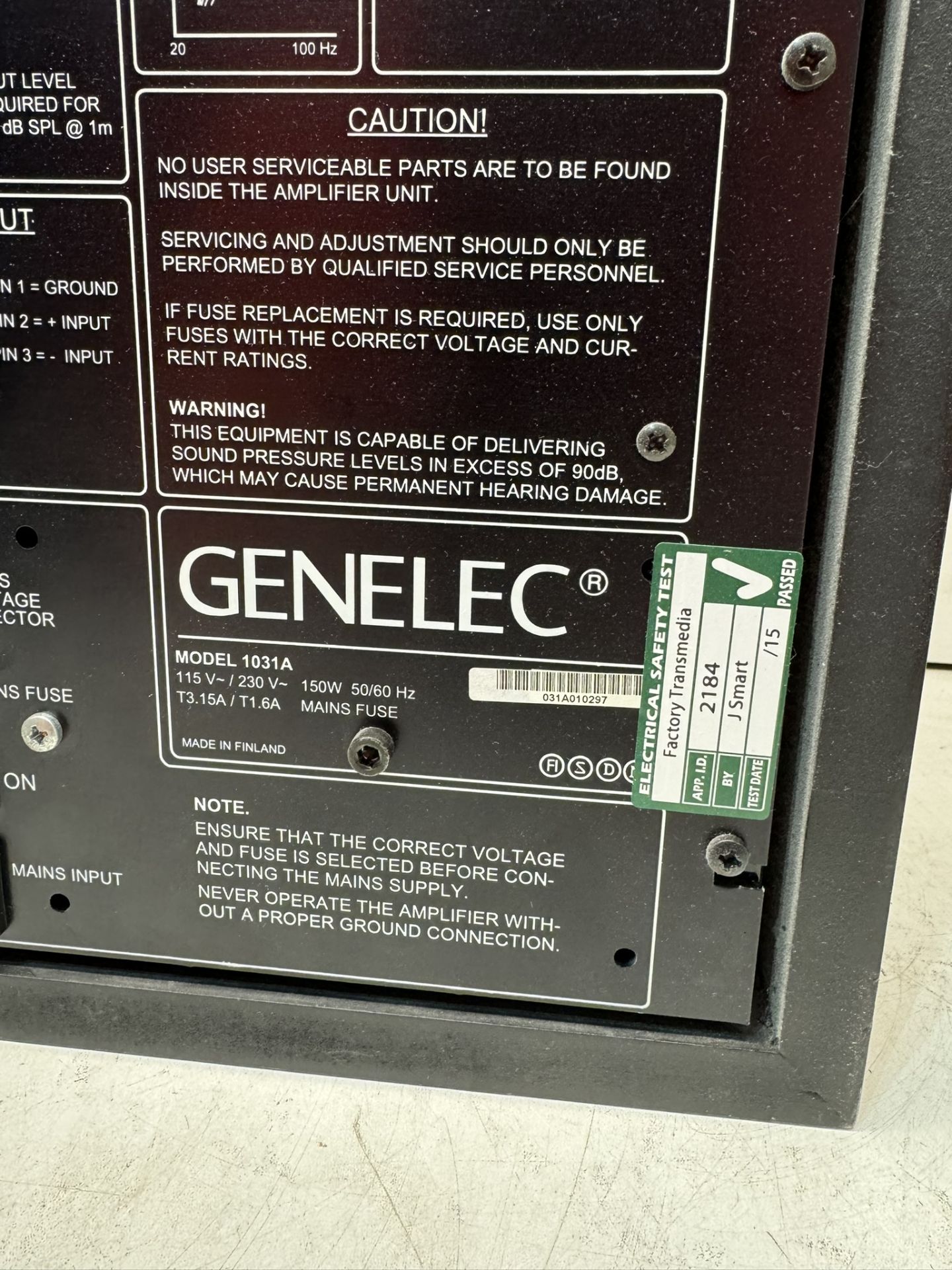 Genelec 1031A 8" Powered Nearfield Studio Monitor (Pair) - Bild 7 aus 7