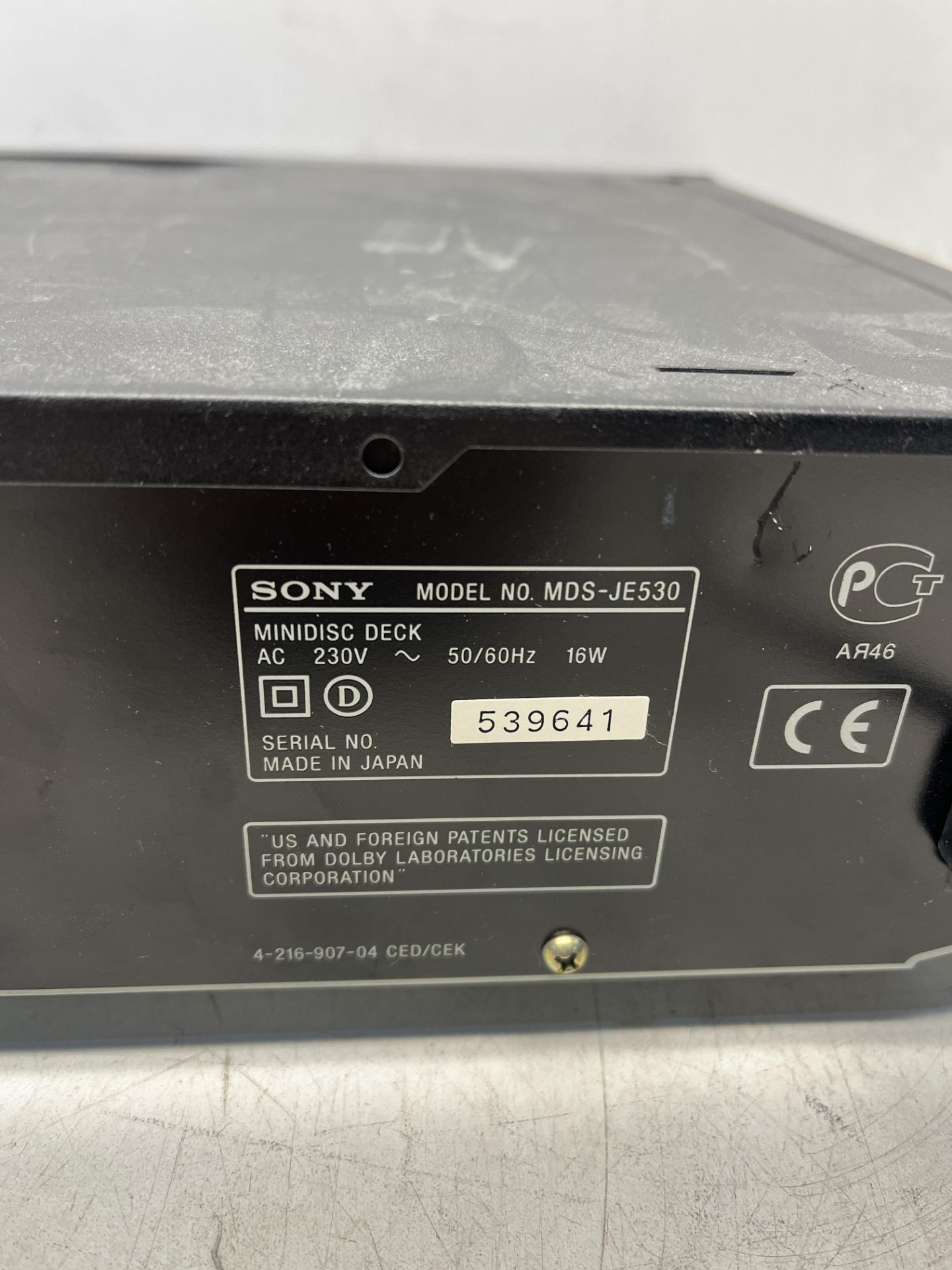 Sony Minidisc Deck Model: MDS-JE530 - Image 6 of 6