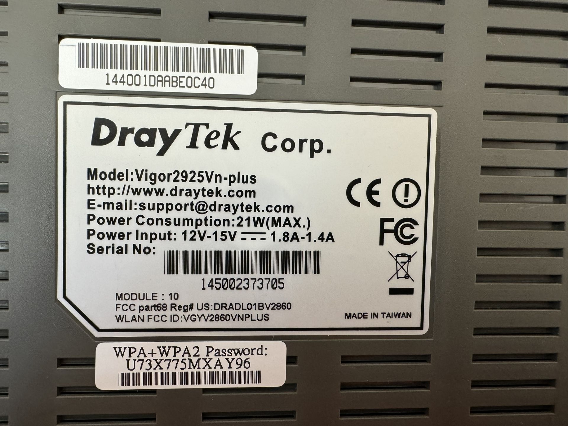 Draytek Vigor 2925Vn Plus Dual-WAN Security Router - Image 4 of 4