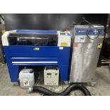 CTR TMX65 laser cutter with CW-3000 industrial chiller and Purex 9000 - 400i fume extraction system