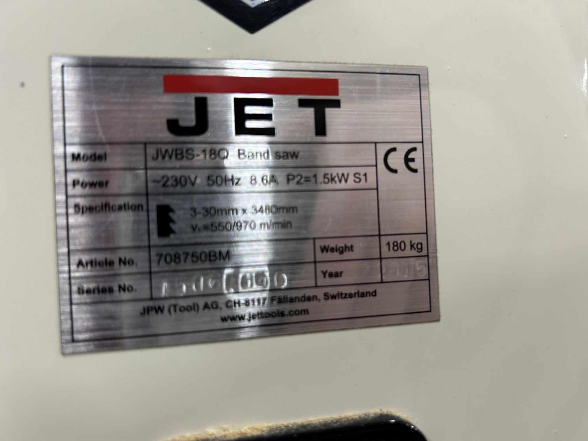 Jet JWBS18Q bandsaw - Image 2 of 2