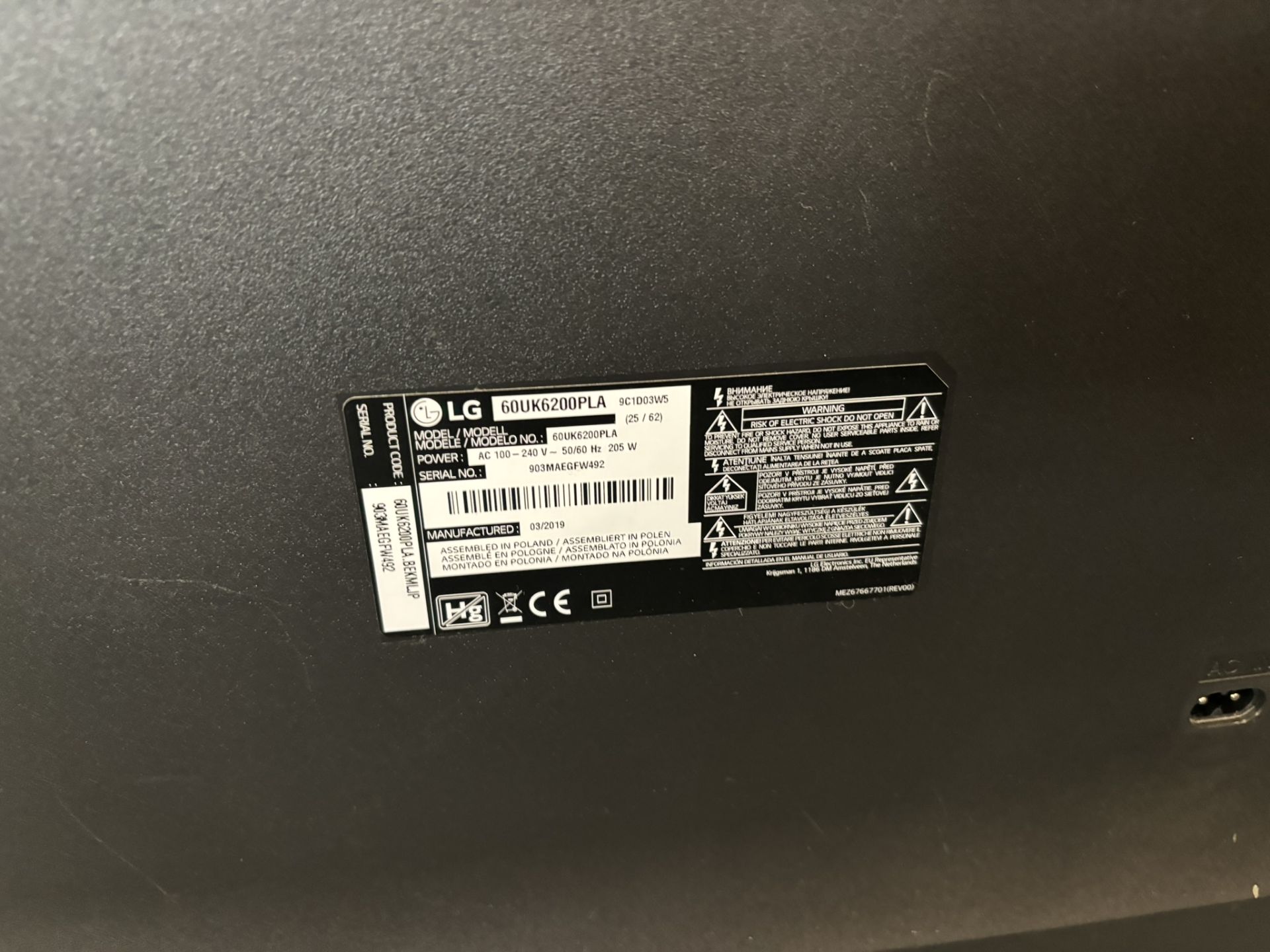 LG 60UK6200PLA 60 Inch Smart 4K Ultra HD HDR LED TV - Image 8 of 8