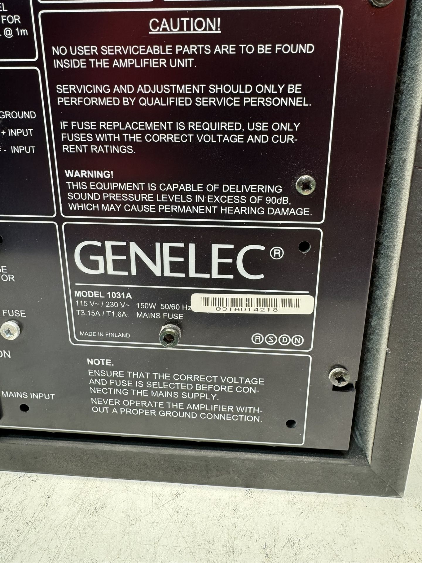 Genelec 1031A 8" Powered Nearfield Studio Monitor (Pair) - Bild 5 aus 7