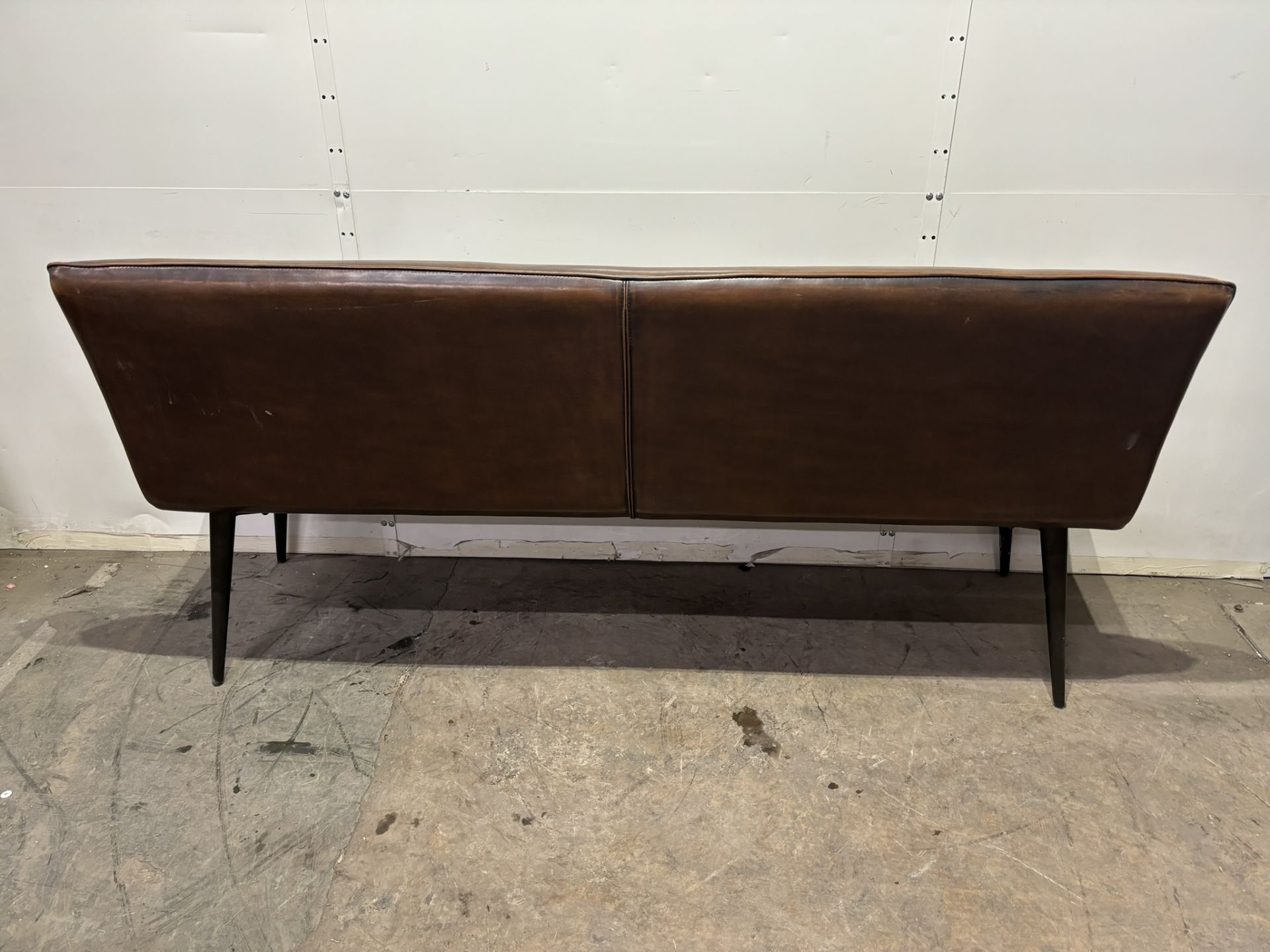 Brown Faux Leather Bench - Image 5 of 5