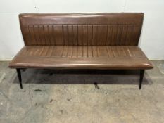 Brown Faux Leather Bench