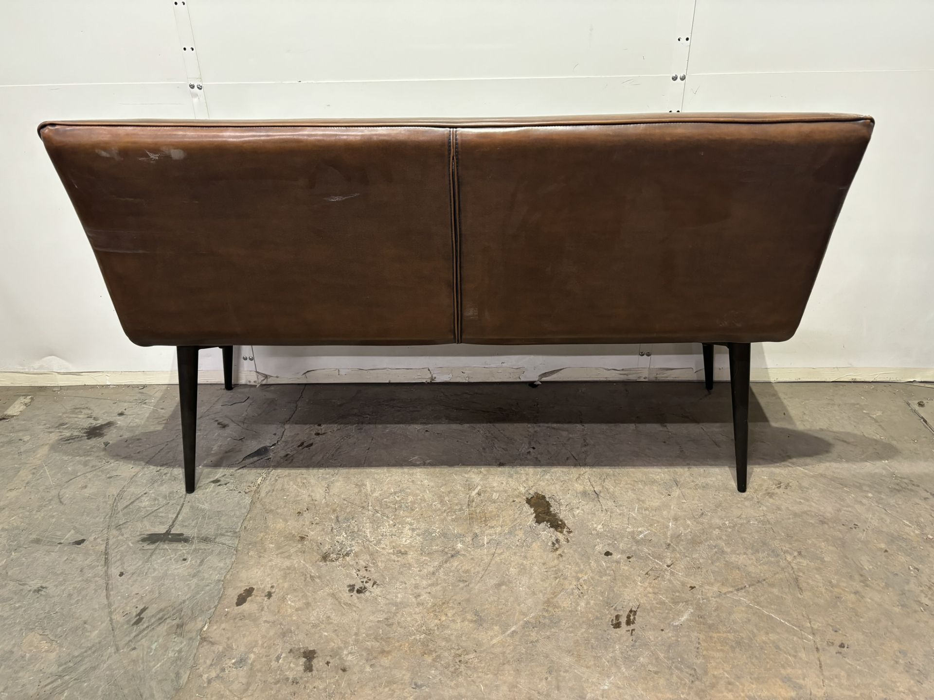 Brown Faux Leather Bench - Image 5 of 5