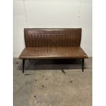 Brown Faux Leather Bench