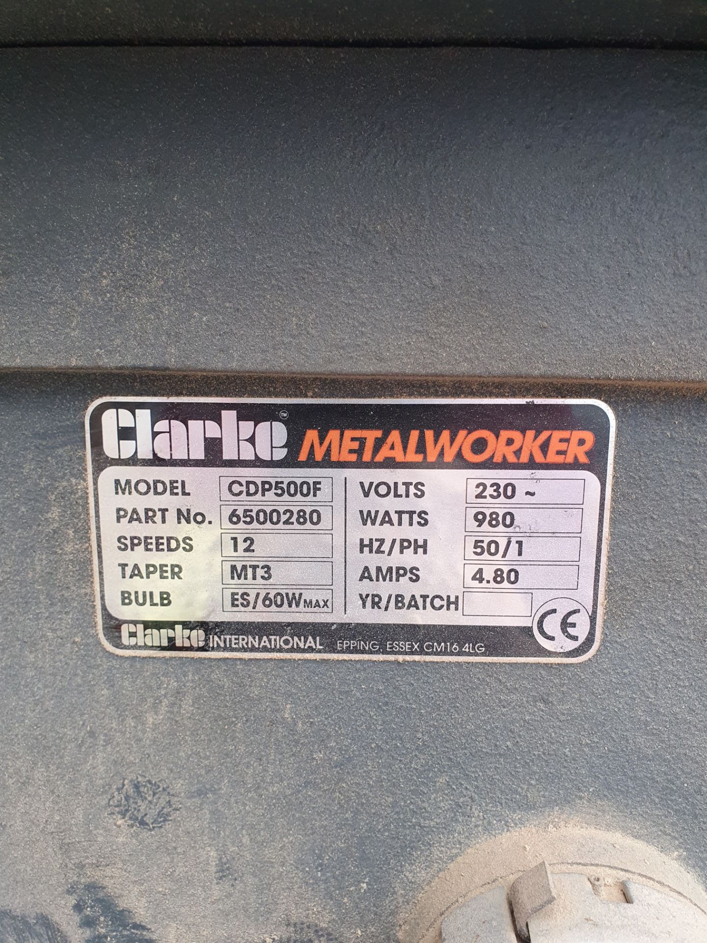 Clarke Metalworker Floor Standing Drill Press | 12 Speed | CDP500F - Image 4 of 11