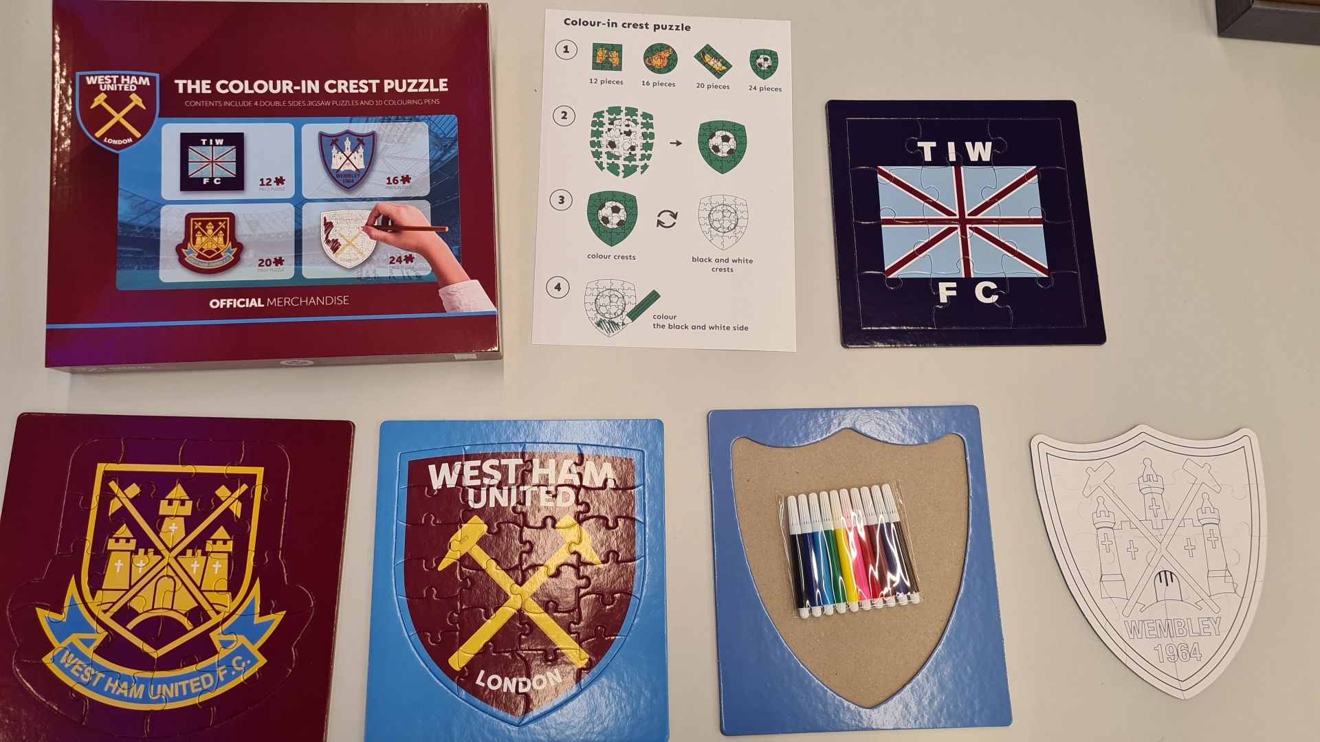 10 x West Ham FC The Colour In Crest Jigsaw | Total RRP £150 - Image 2 of 5