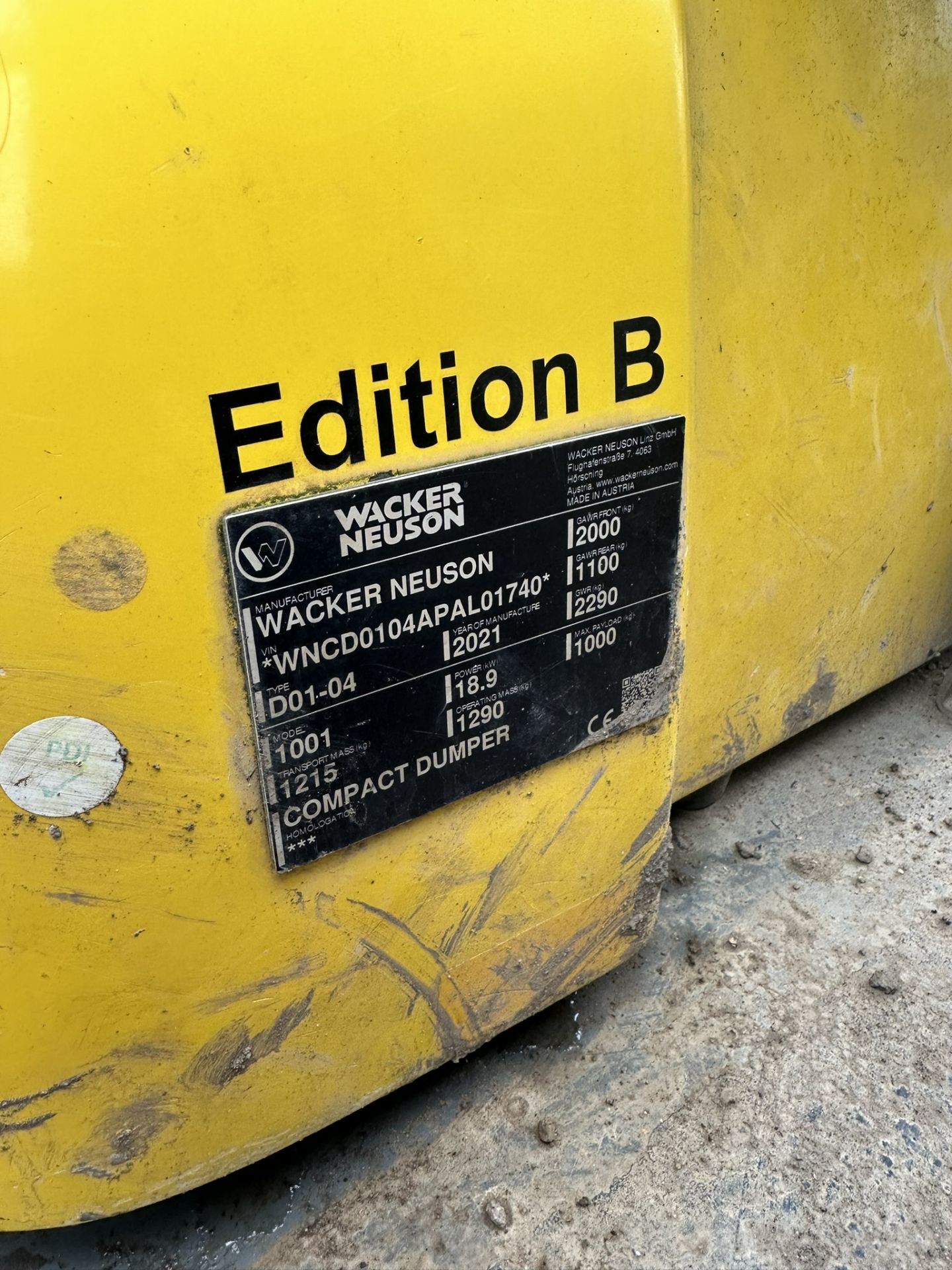Wacker Neuson 1001 1T Dumper | YOM: 2021 | Hours: 410 - Image 6 of 12
