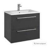 Odyssey Modular Matt Grey 600 2 Drawer Wall Hung Vanity * No Basin*