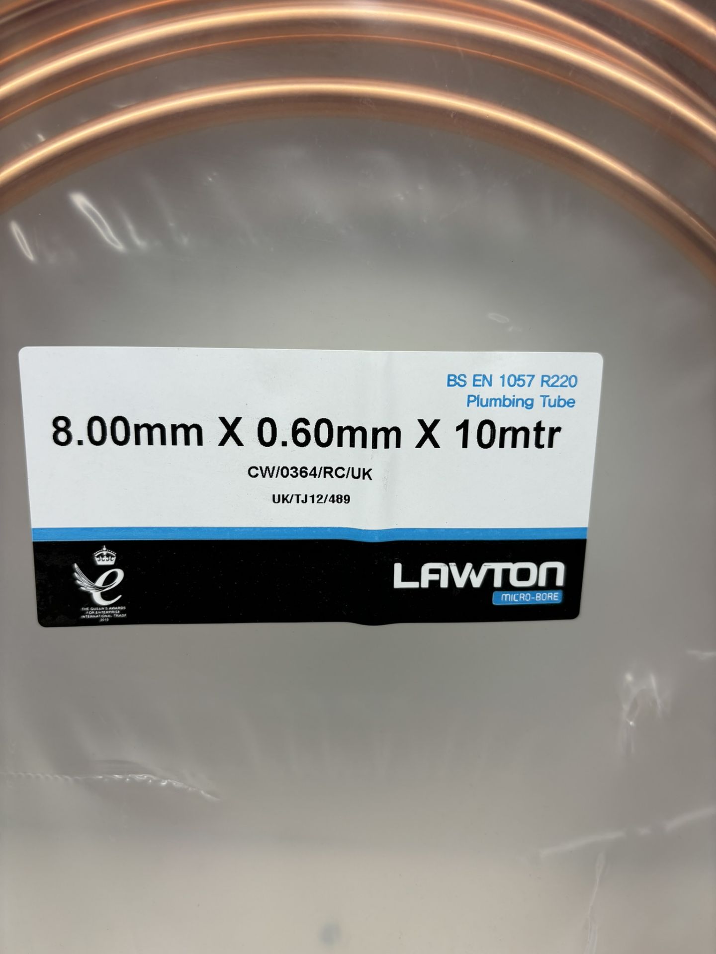 5 x Lawton 8.00mm x 0.60mm x 10Mtr Copper Plumbing Tube Coils - Image 9 of 9