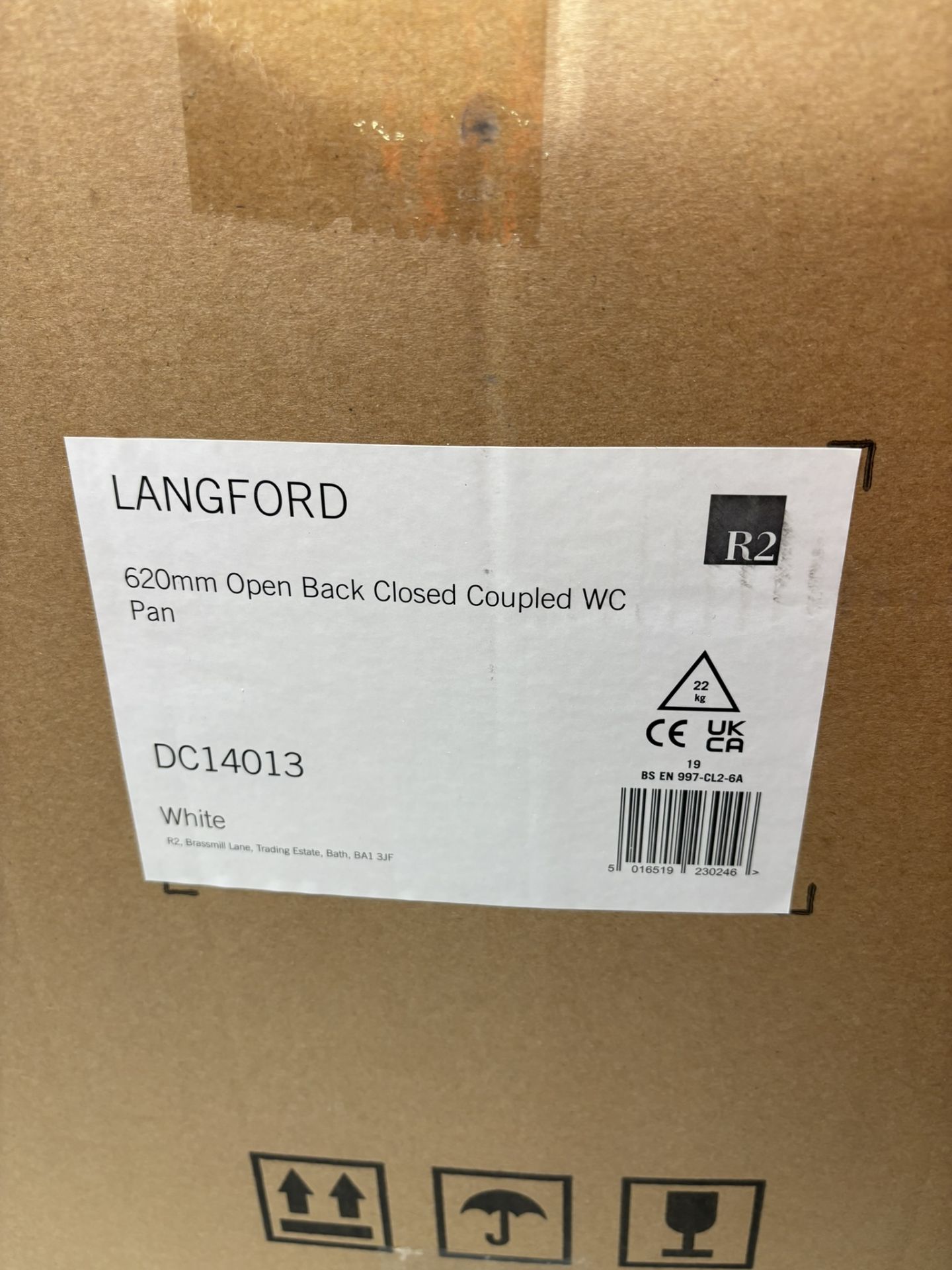 Langford 620mm Open Back Close Coupled Pan, White - Image 9 of 9